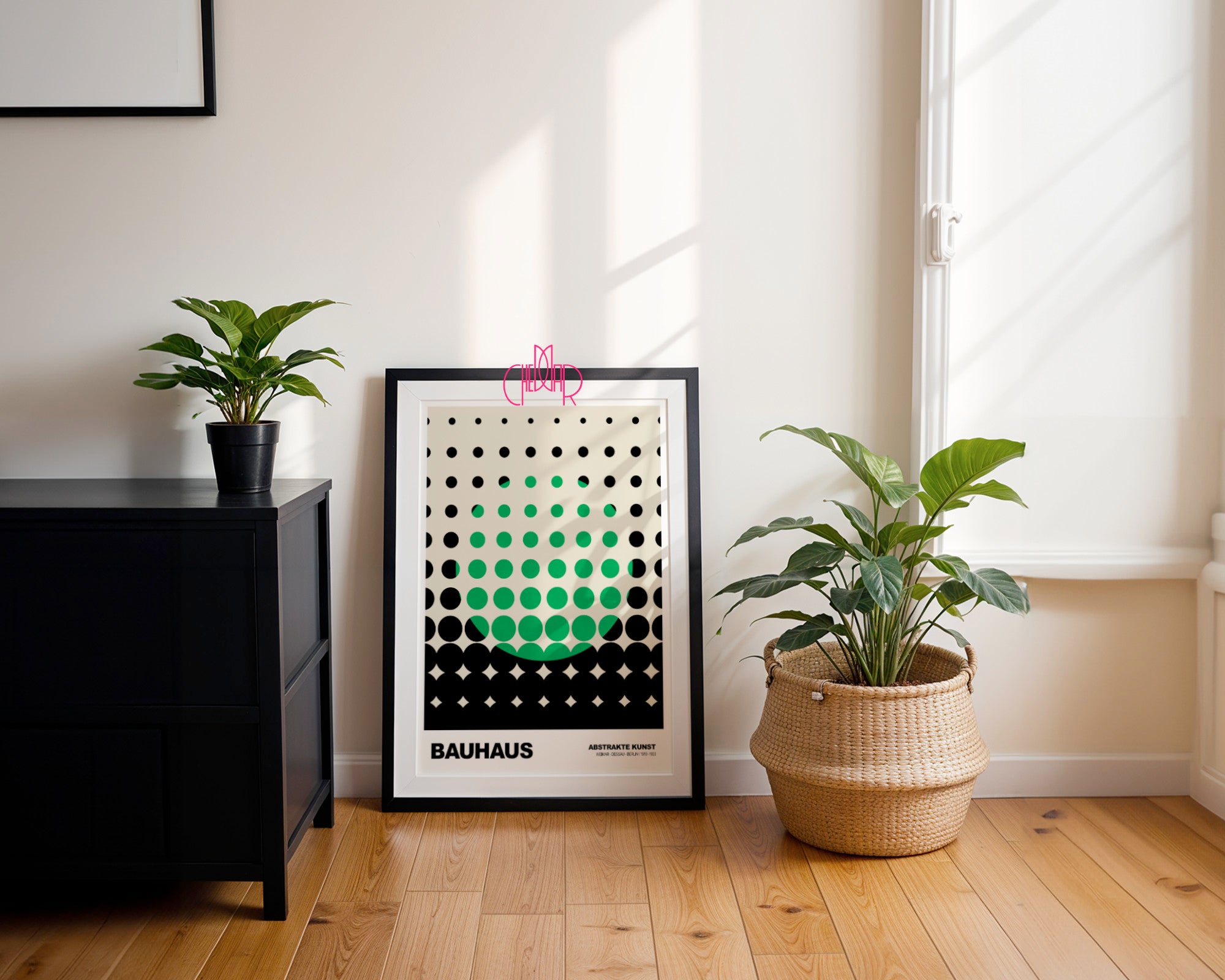 Wibracja Formy: Emerald Eclipse – Bauhaus, Abstract Dot Matrix