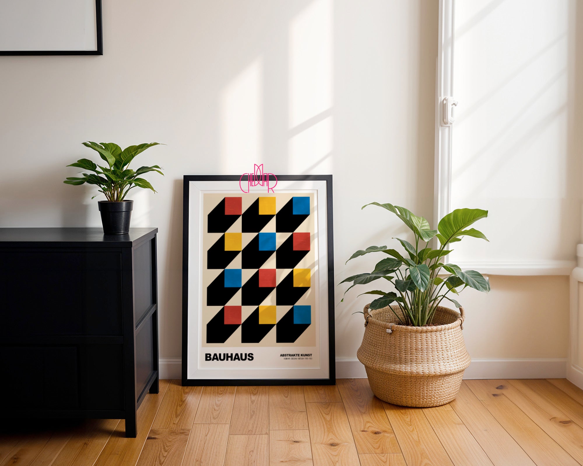 Geometryczny Labirynt: 3D Isometric Cubes – Bauhaus, Abstract Color Rhythm