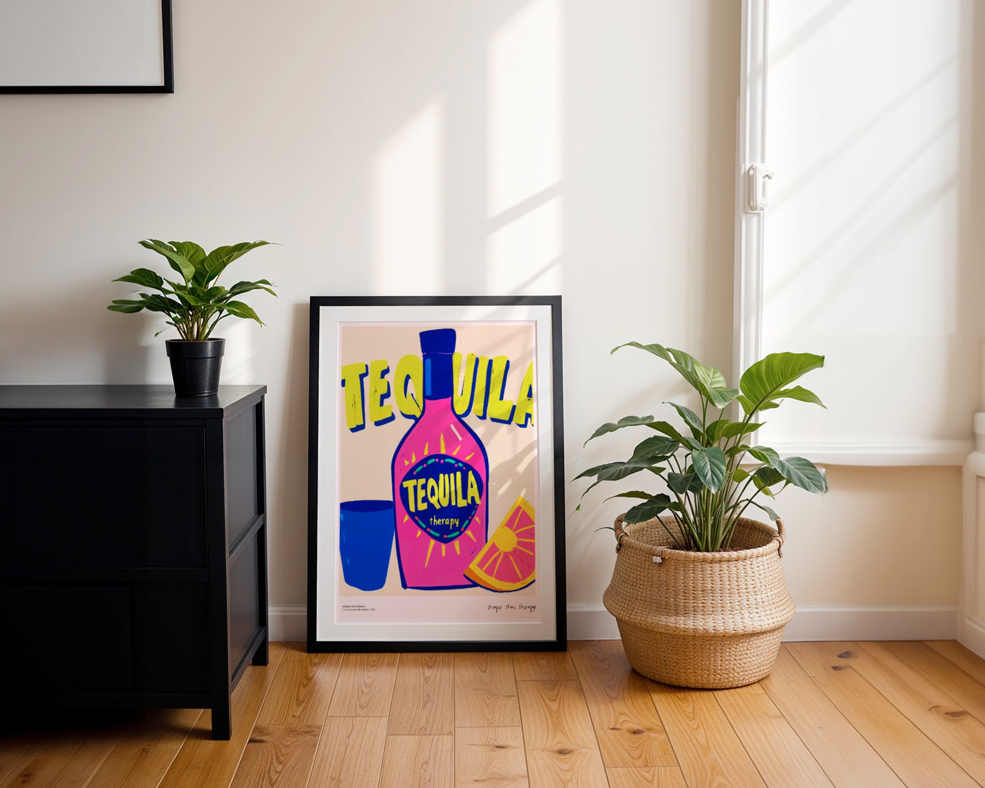 Tequila Therapy Poster – Because the best conversations happen over salt and lemon!