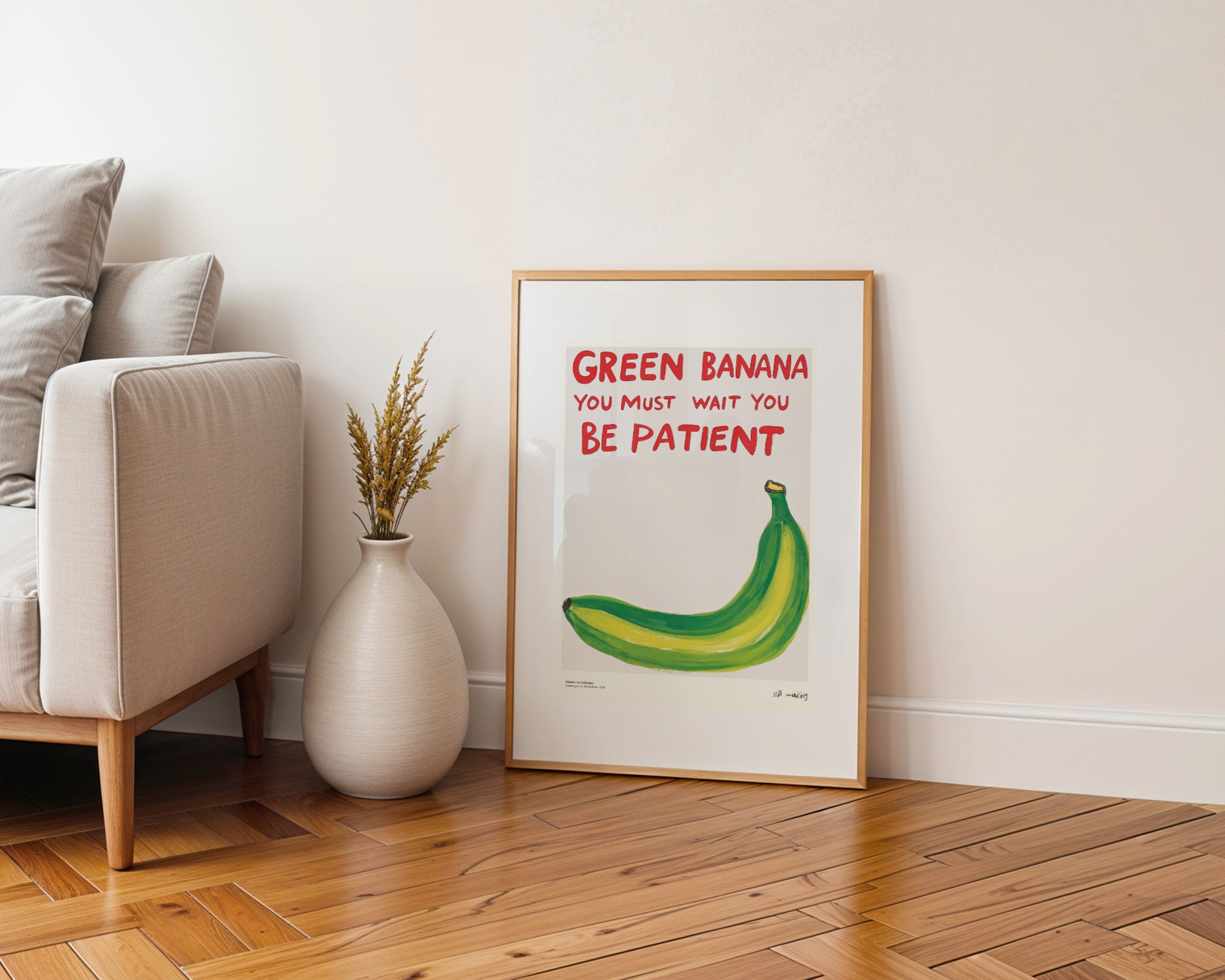 Green Banana Poster – A Stylish Lesson in Patience in Your Home!