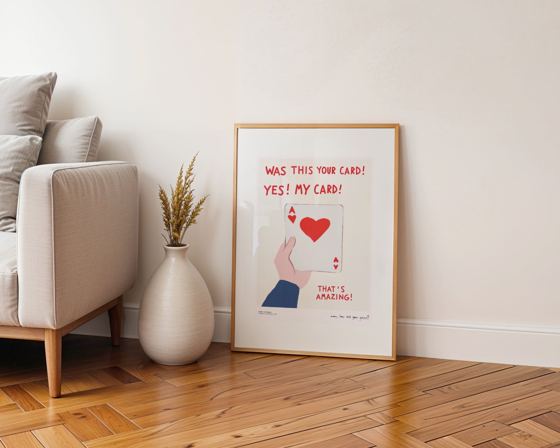 Amazing Card poster, Ace of Hearts, modernism, contemporary art
