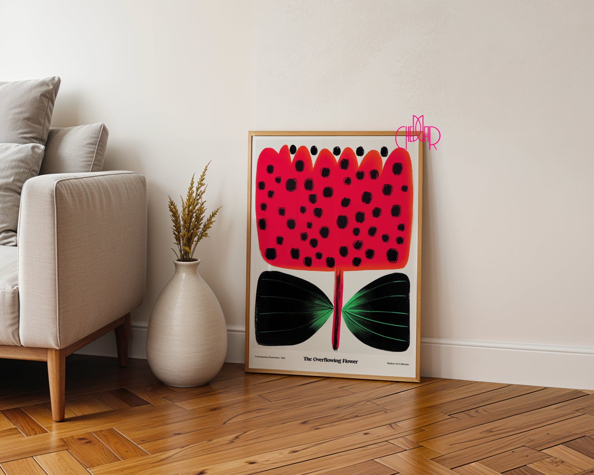 "Overlowing Flower" poster, a blooming flower