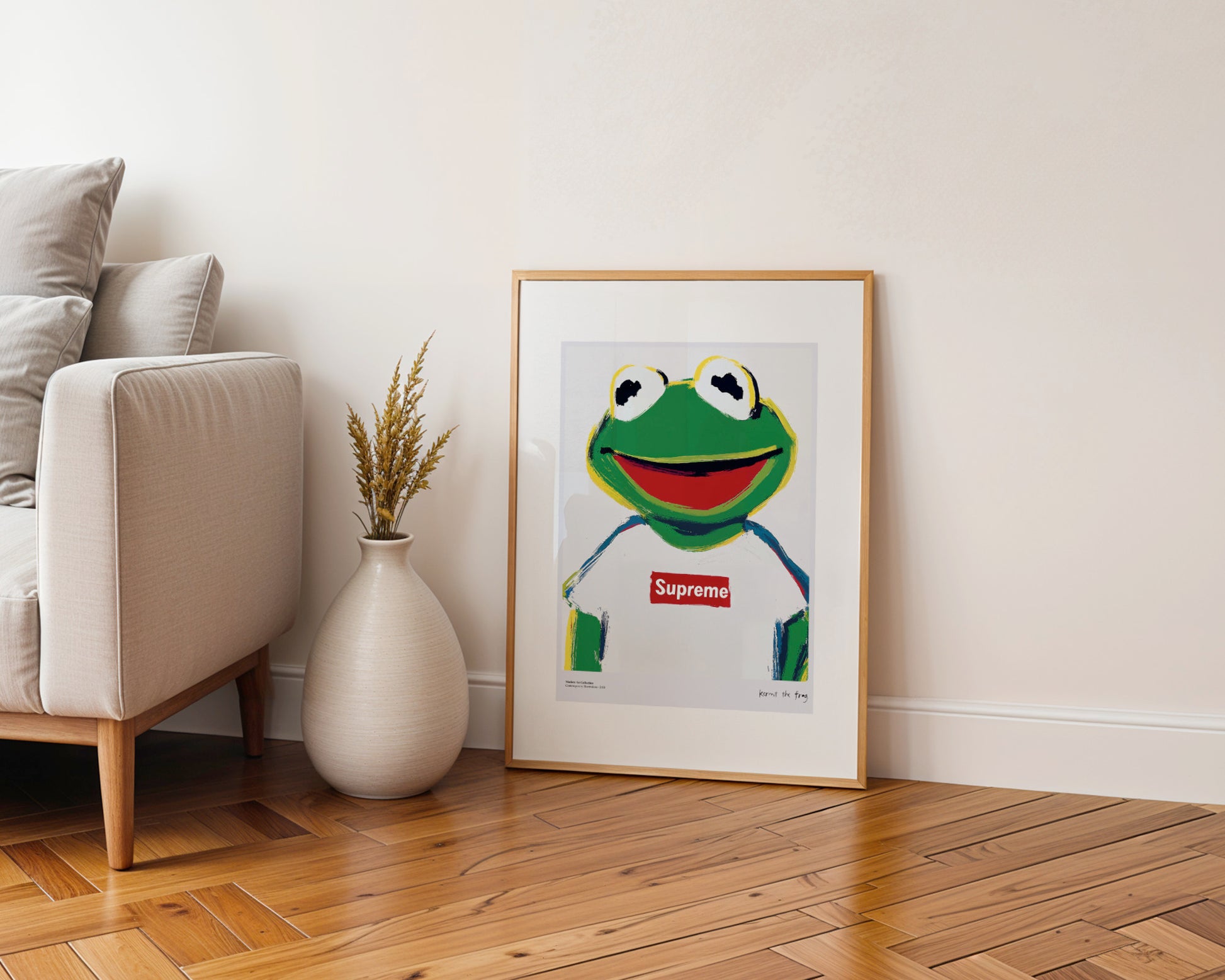 Kermit the Frog poster, Supreme Streetwear, modernism, contemporary art