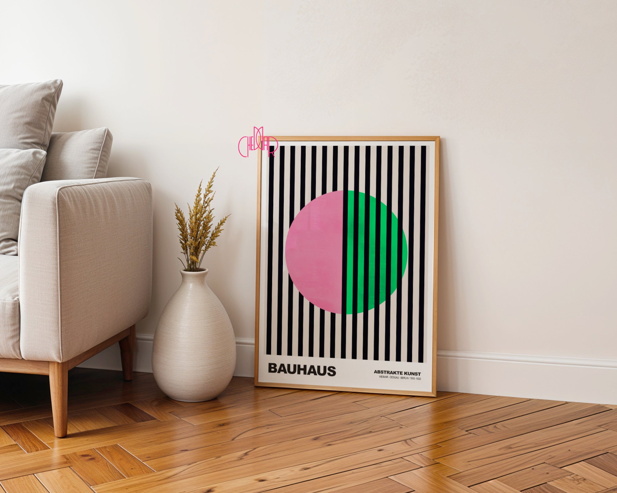 Pulsacja Linii: Chromatic Split – Bauhaus, Abstract Vertical Vision