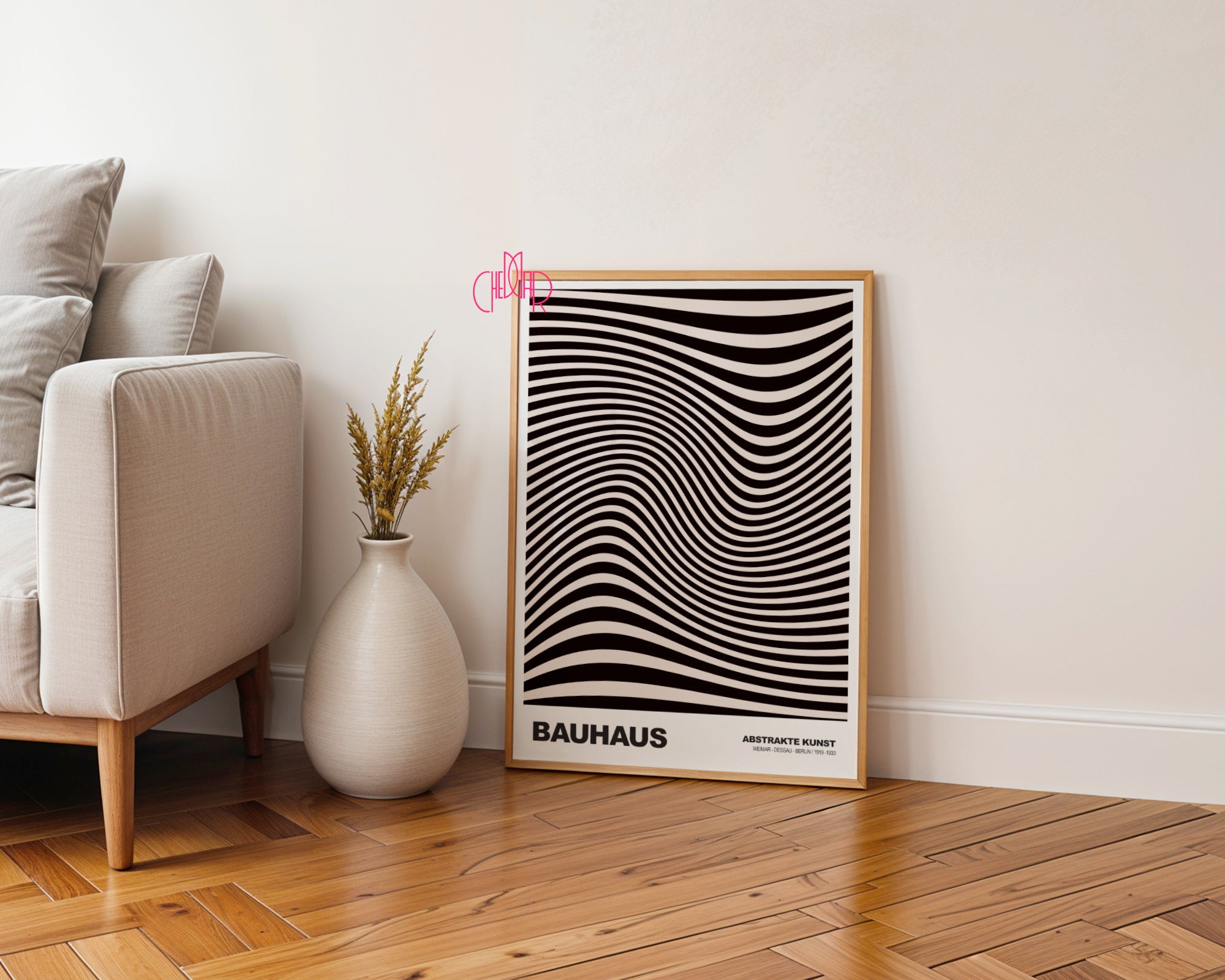 Neonowa Harmonia: Concentric Vibrance – Bauhaus, Abstract Striped Vision