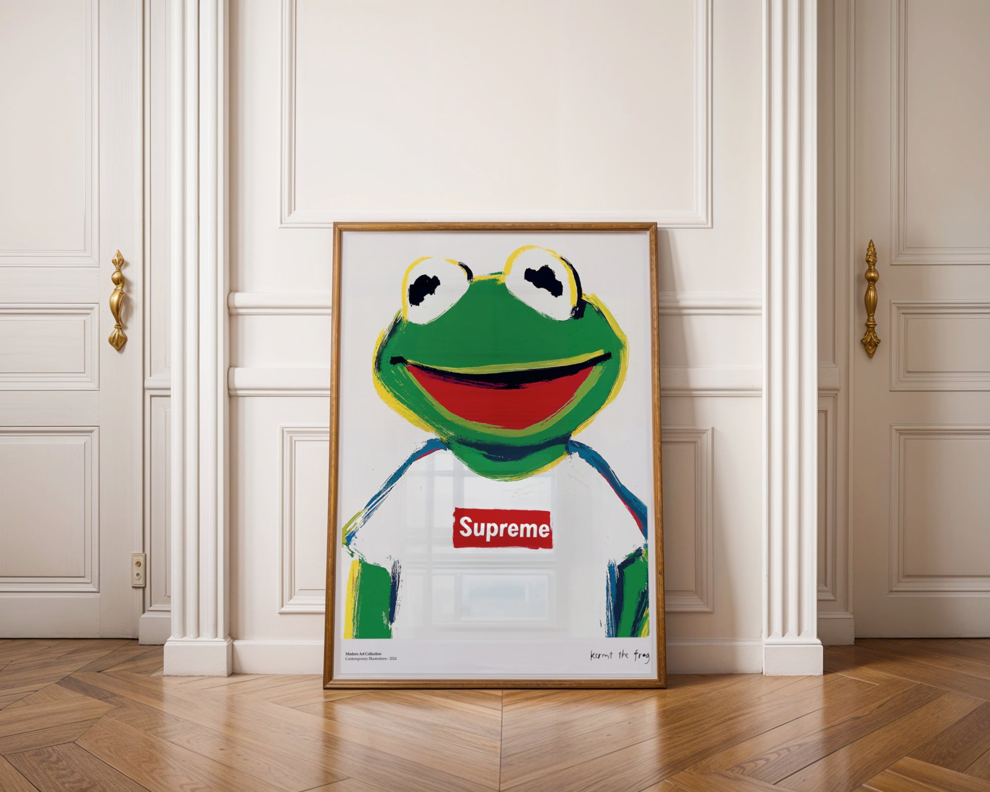 Kermit the Frog poster, Supreme Streetwear, modernism, contemporary art