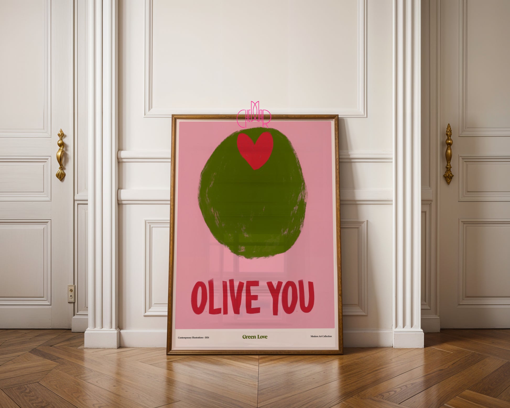"Olive You" Poster – A Sweet Confession in the Modern Art Style!