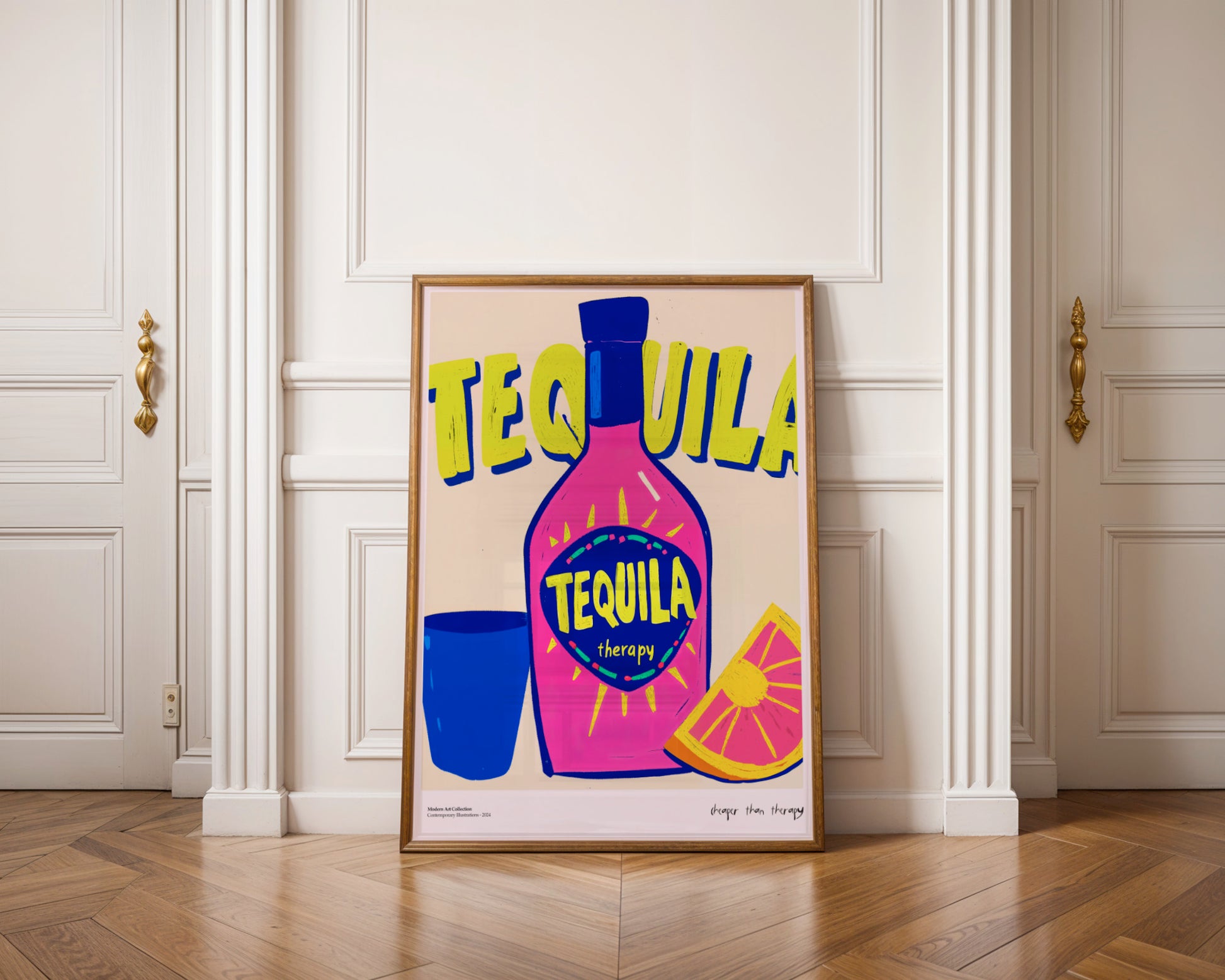 Tequila Therapy Poster – Because the best conversations happen over salt and lemon!