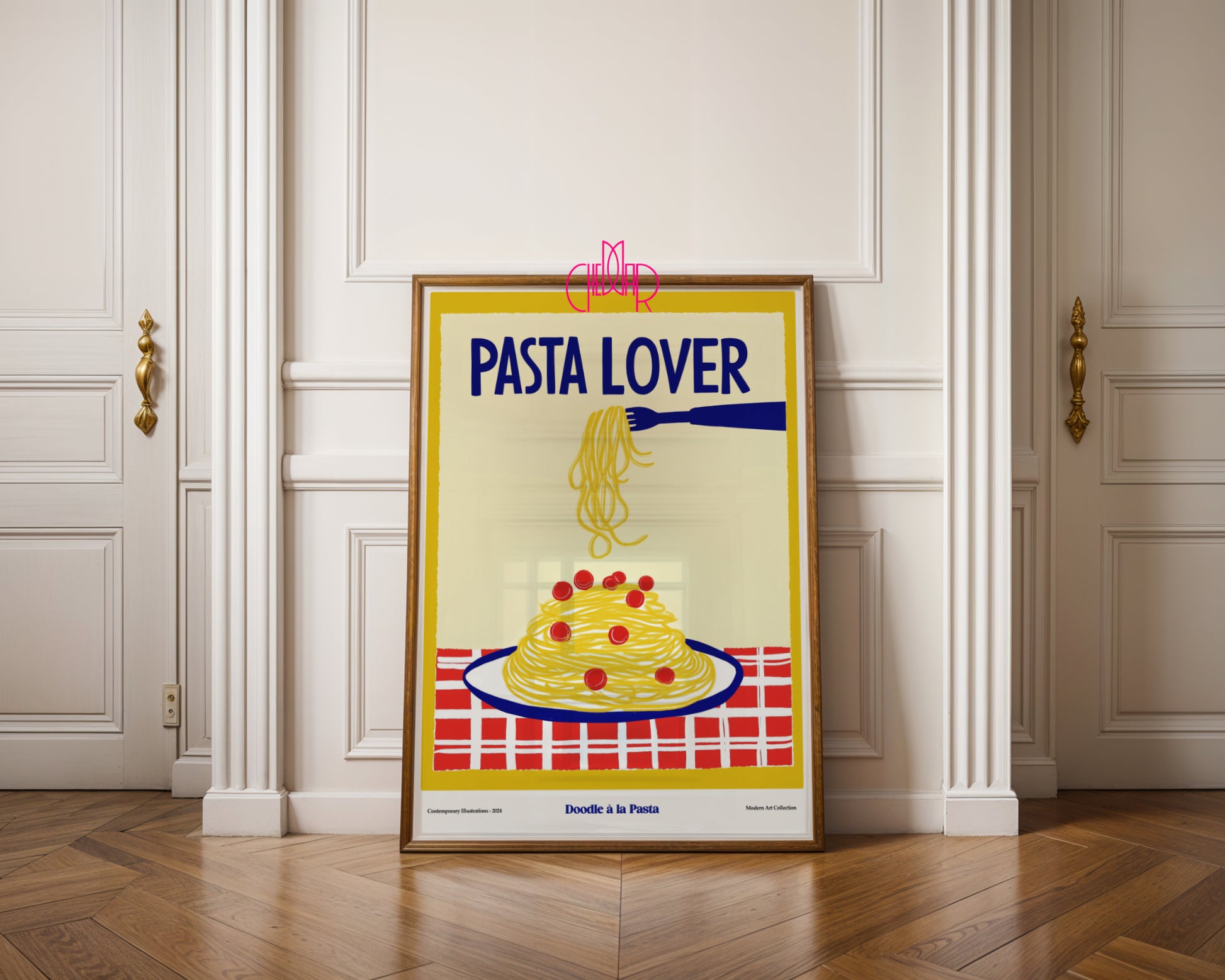 Pasta Lover modernist poster, Contemporary Art Gallery