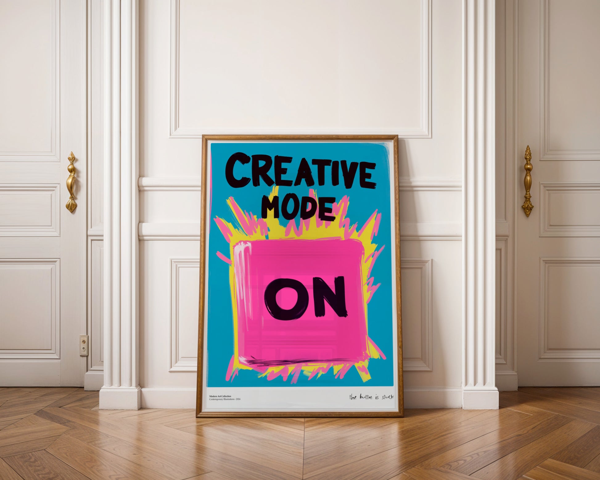 Creative Mode ON poster – your button for endless inspiration!