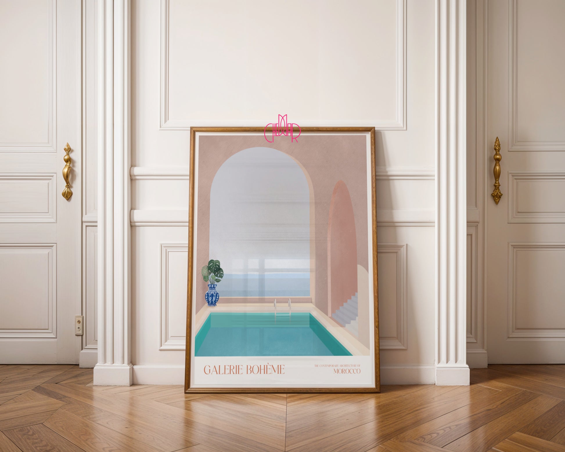 Plakat Blue Riad Pool, Galerie Bohème, Contemporary Art, Maroko