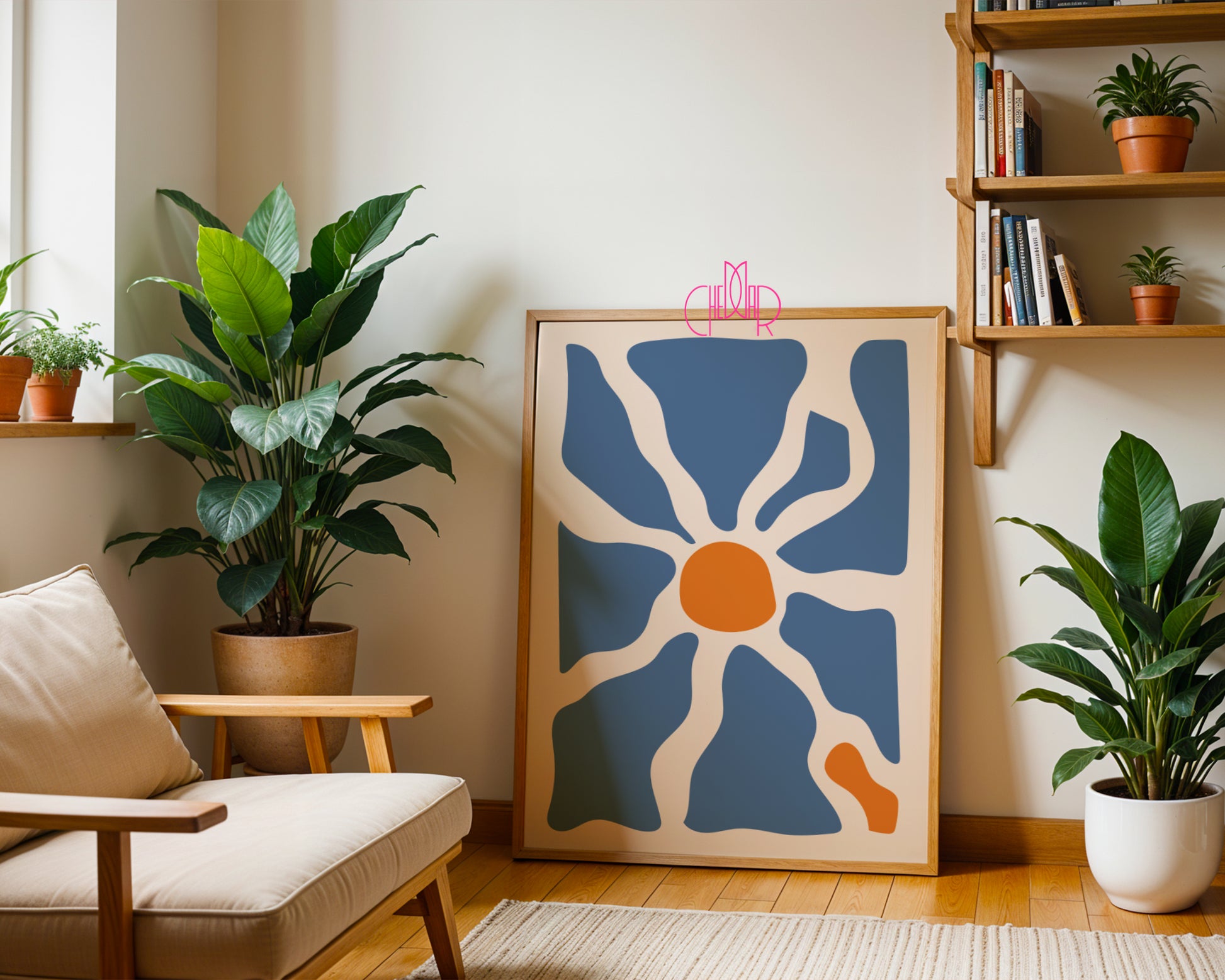 Zestaw Boho Abstract – Organiczne Formy i Śródziemnomorski Błękit
