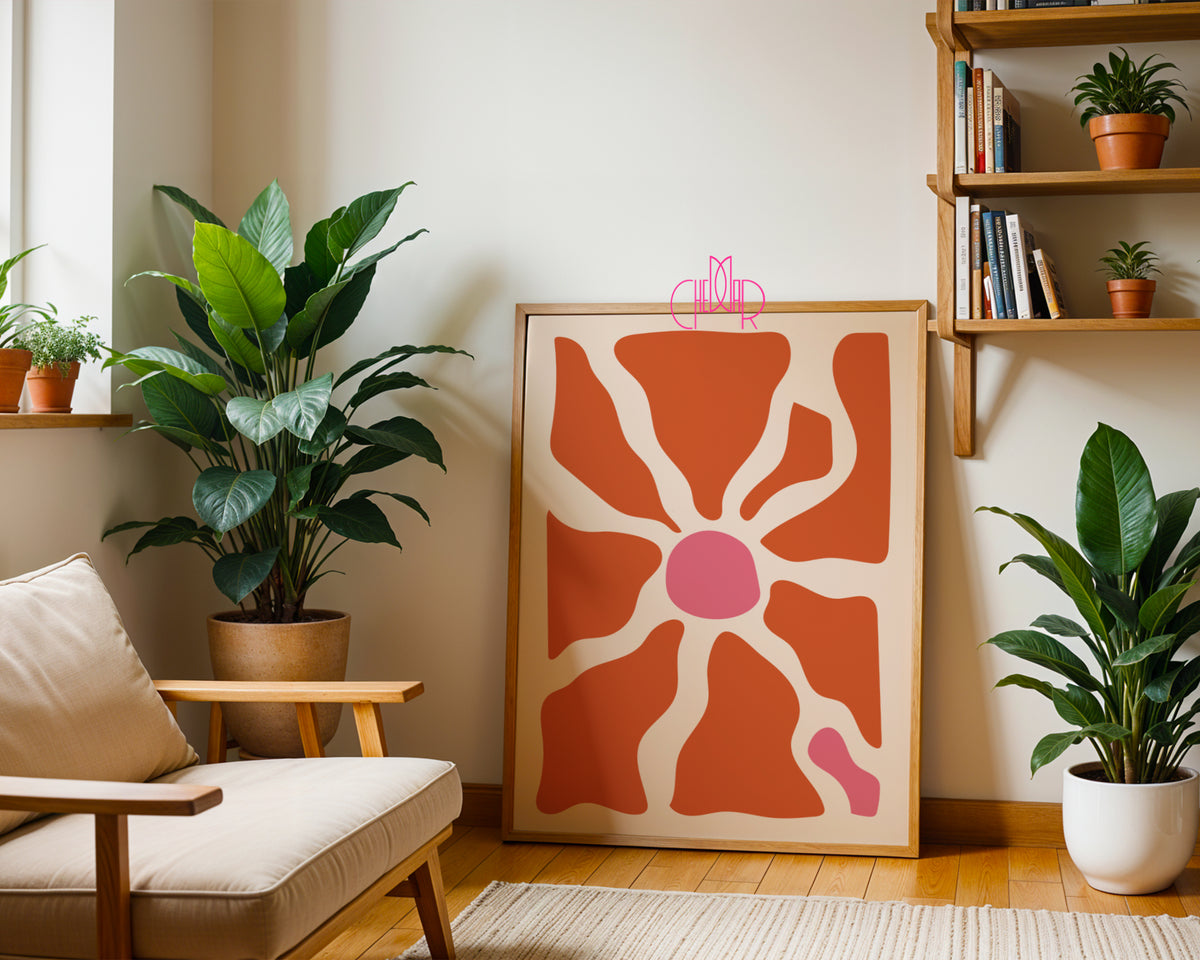 Abstract Terracotta Floral – Set of 2 