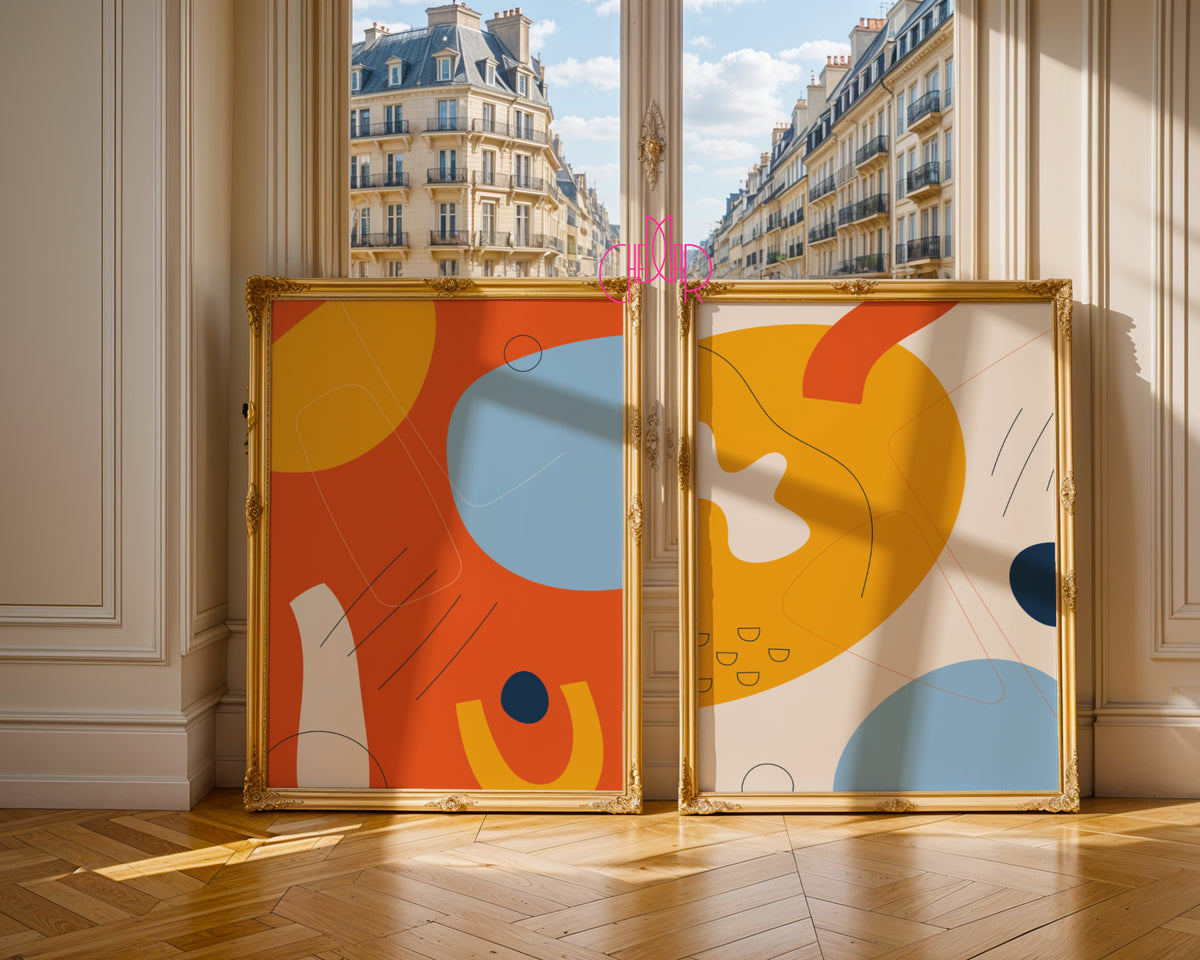 Abstract Playful Color Block – Set of 2