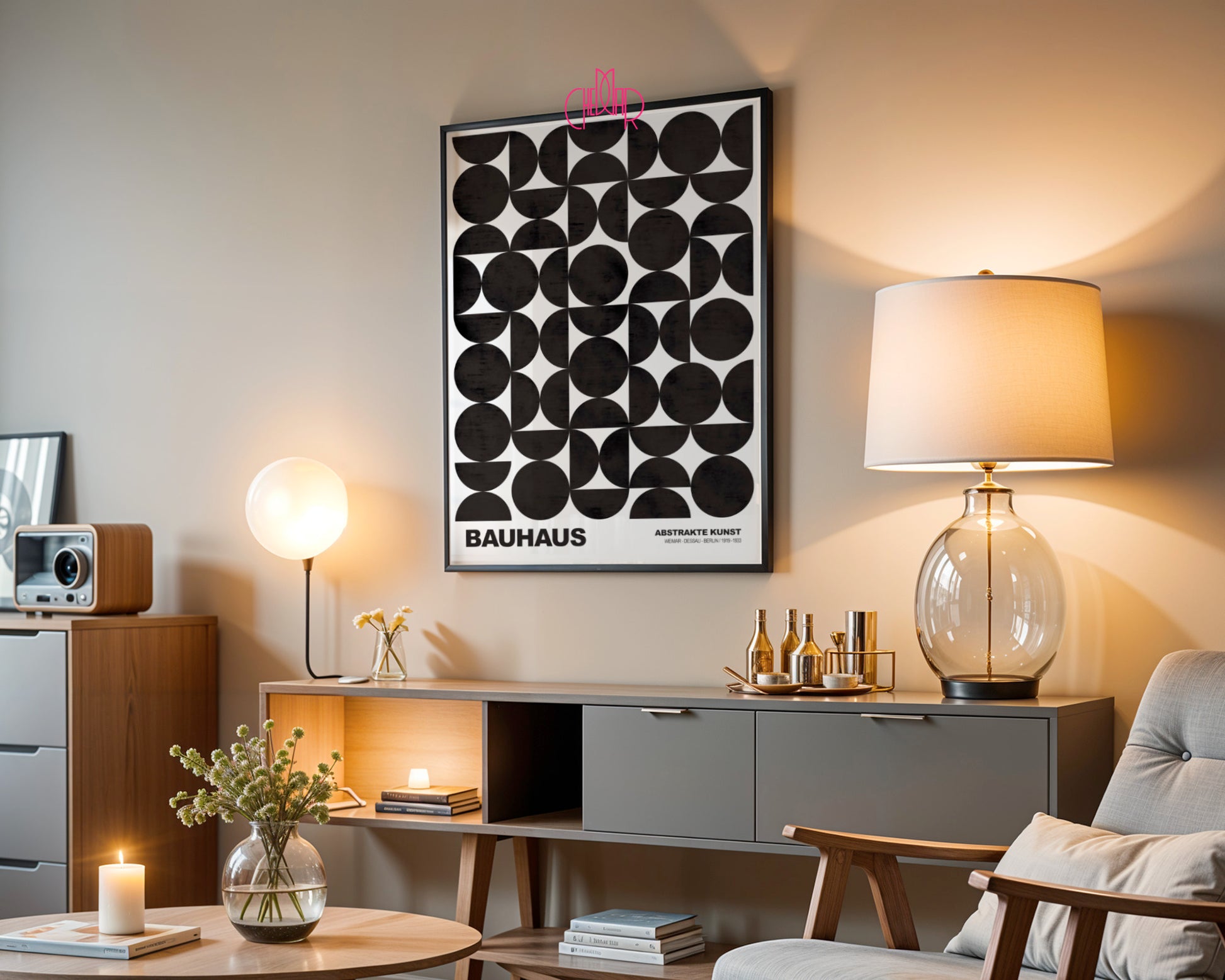 Strukturalna Cisza: Arch Linear – Bauhaus, Abstract Monochrome Design