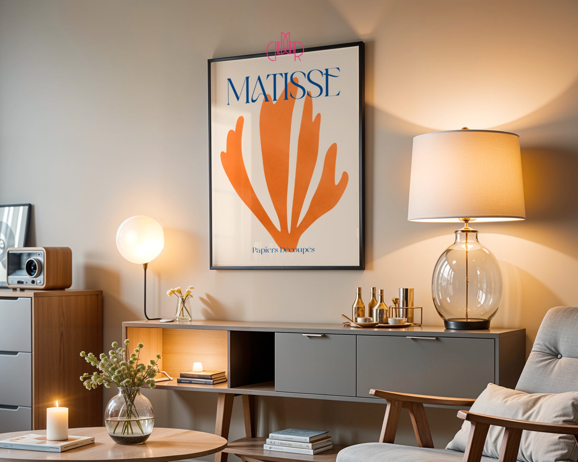 Sunny Abstraction: Orange Bloom – Henri Matisse, Papiers Découpés
