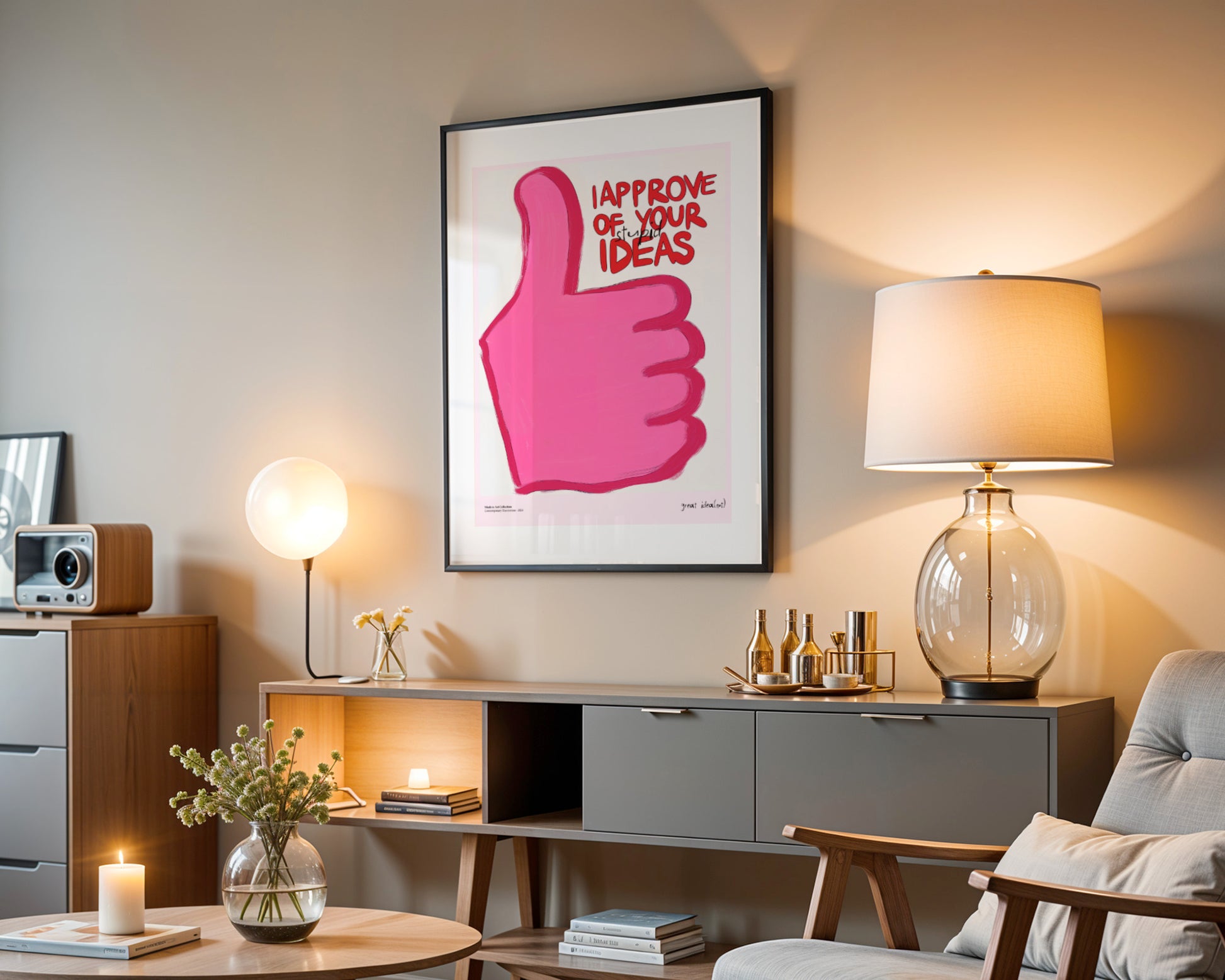 "I Approve" Poster - Ironic Appreciation of Your Craziest Ideas!