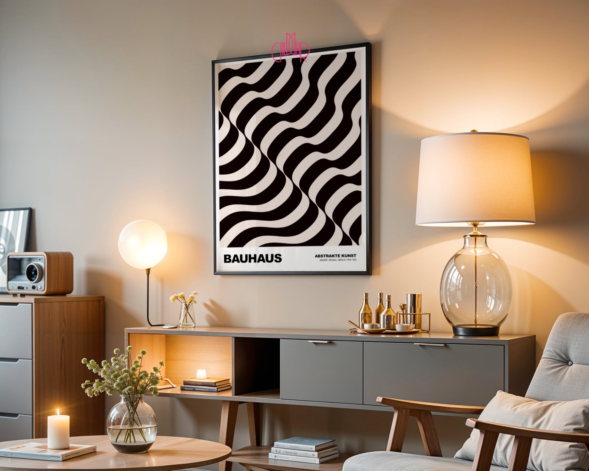 Płynna Geometria: Wavy Monolith – Bauhaus, Abstract Kinetic Flow