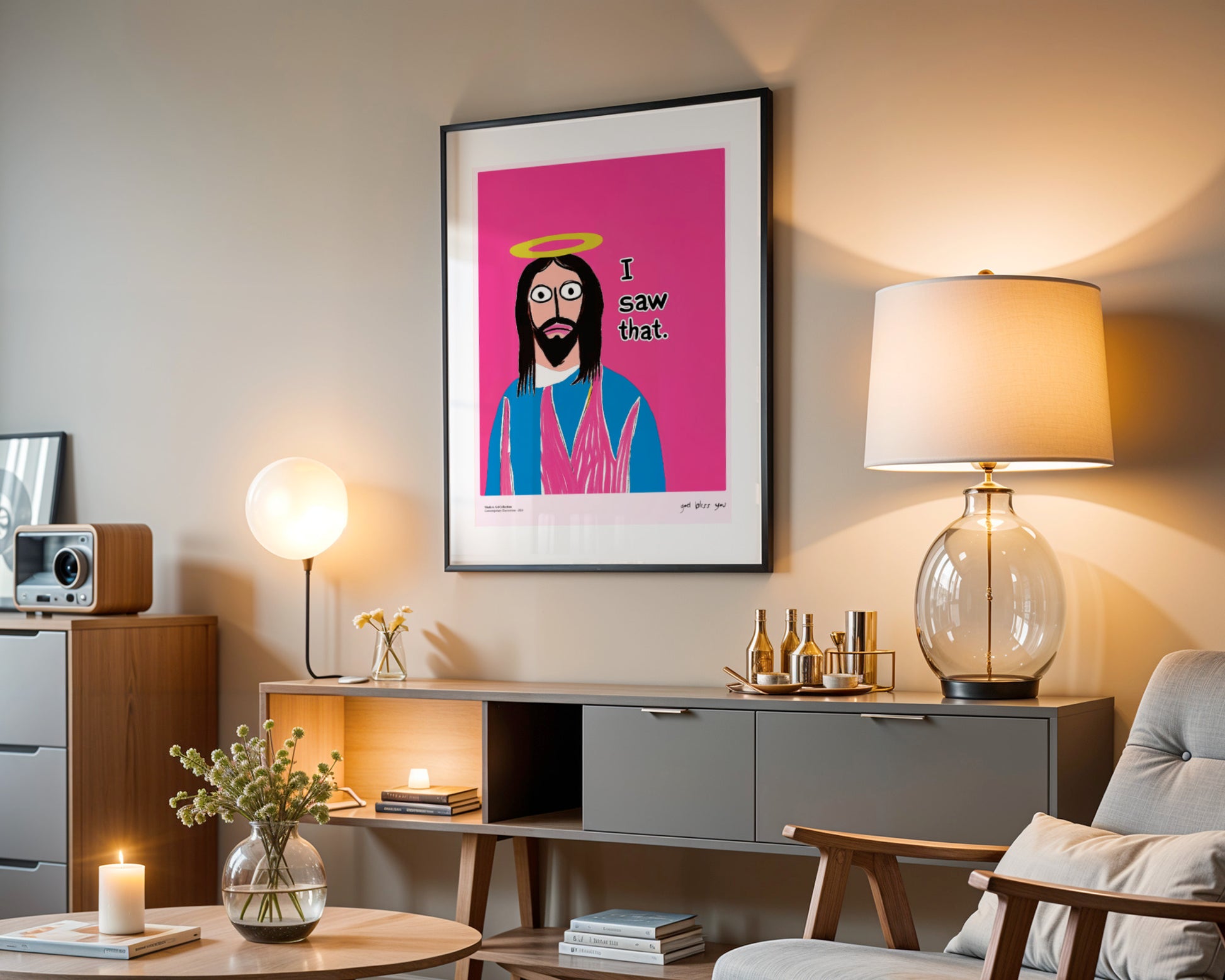 I Saw That poster, Jesus Art, modernism, contemporary art