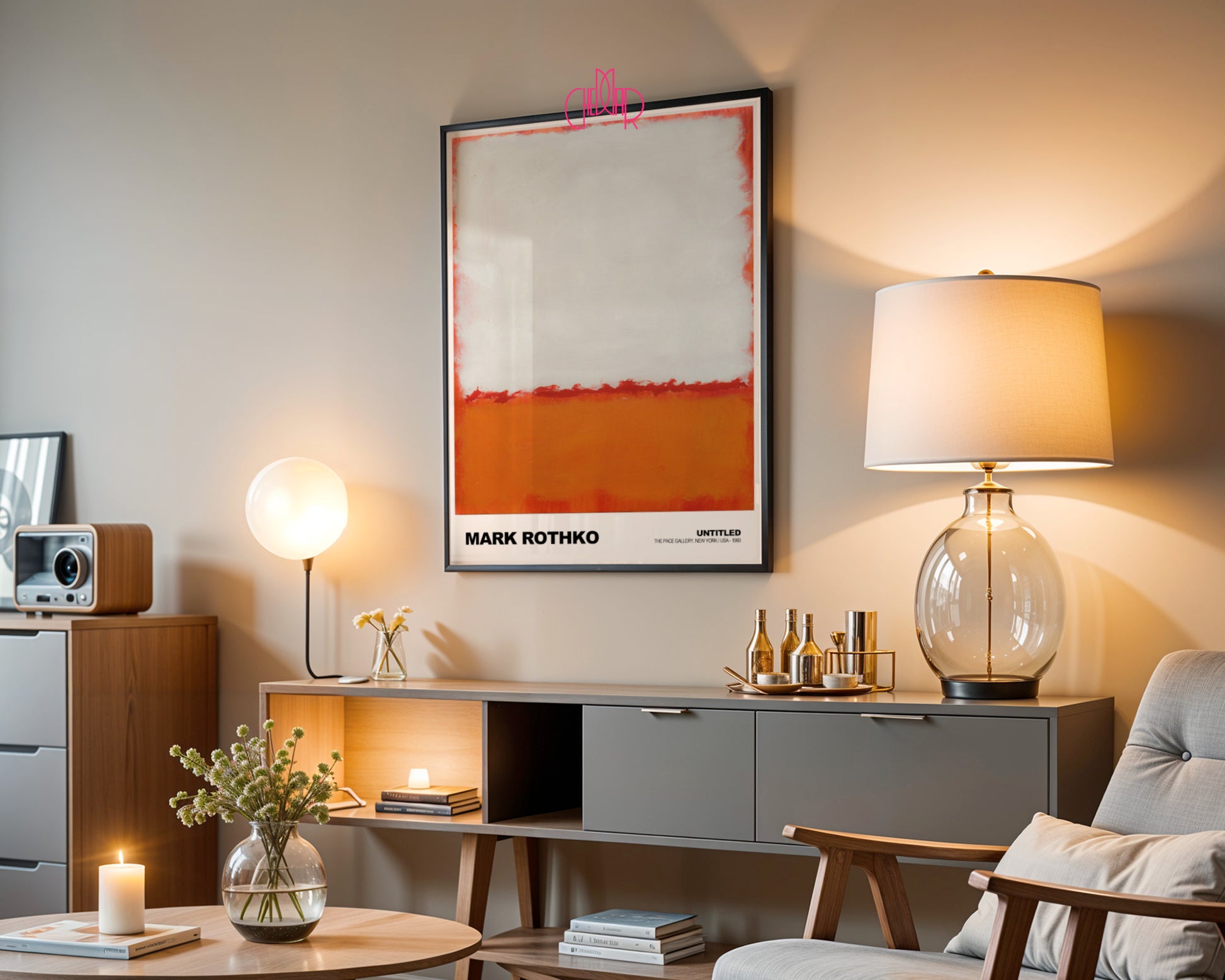 Eteryczne Horyzonty: Alabaster Drift – Mark Rothko, Untitled (Orange and White)