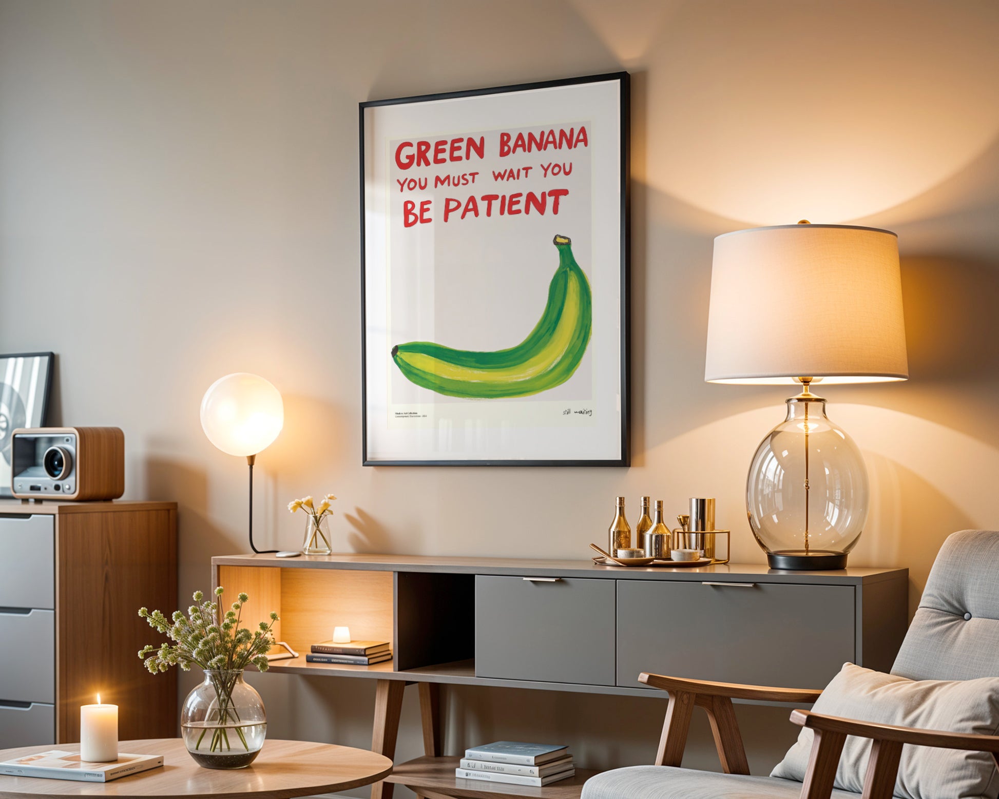 Green Banana Poster – A Stylish Lesson in Patience in Your Home!