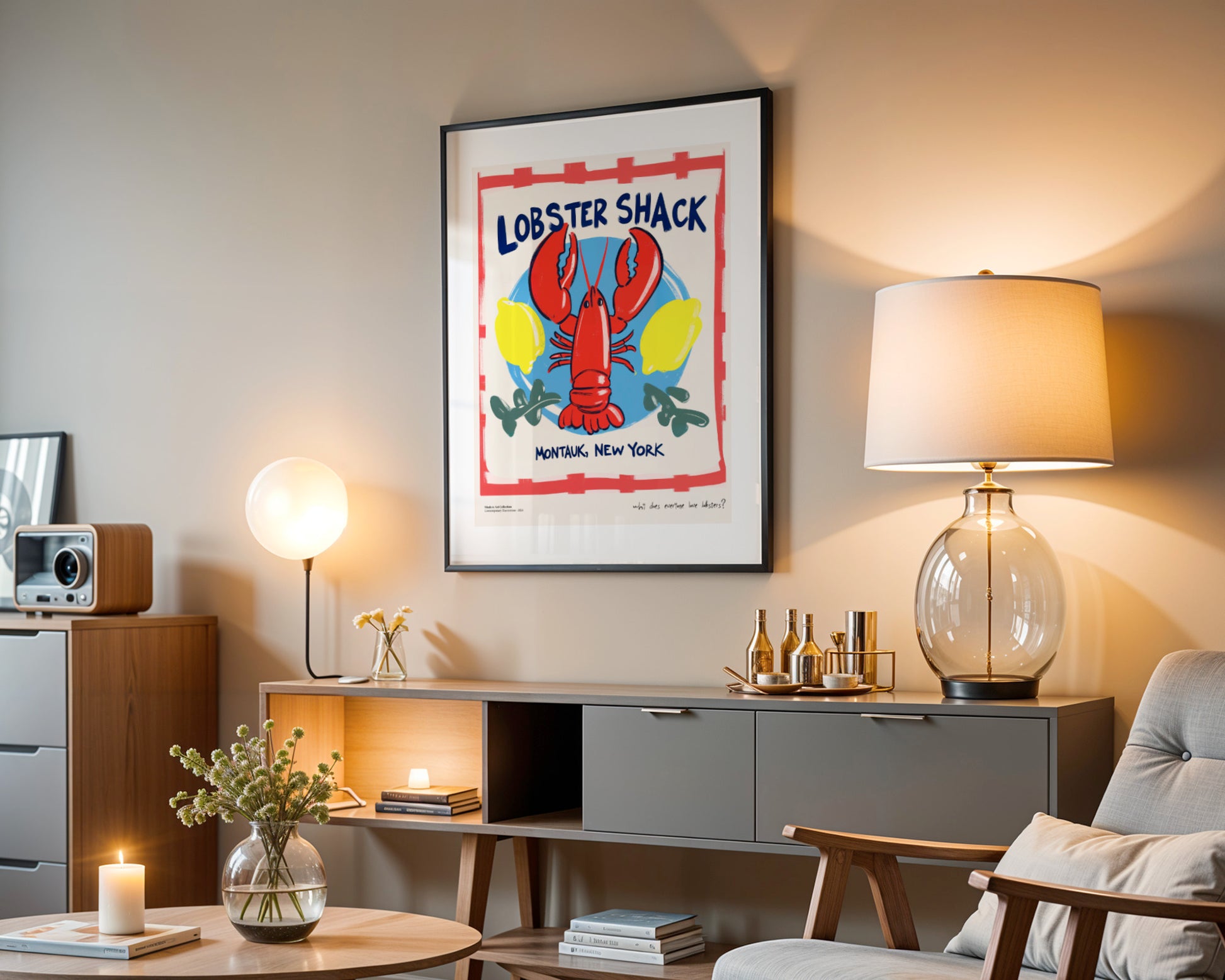 "Lobster Shack" Poster - Bring the Montauk vibe right into your kitchen!