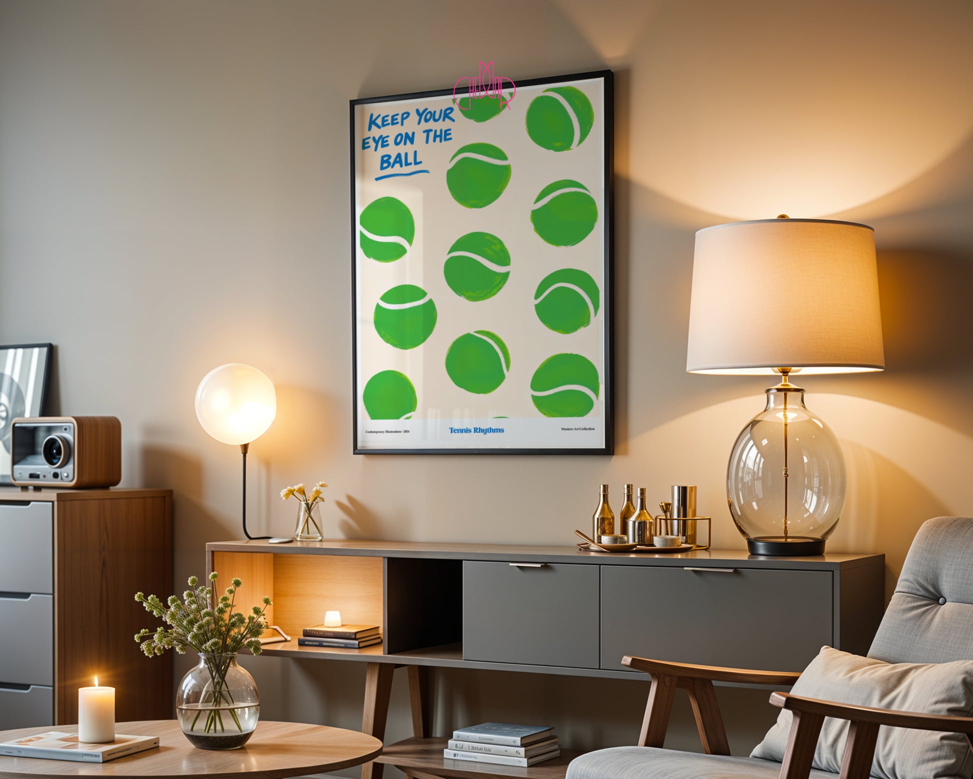 Keep Your Eye on the Ball poster, modernism, contemporary art