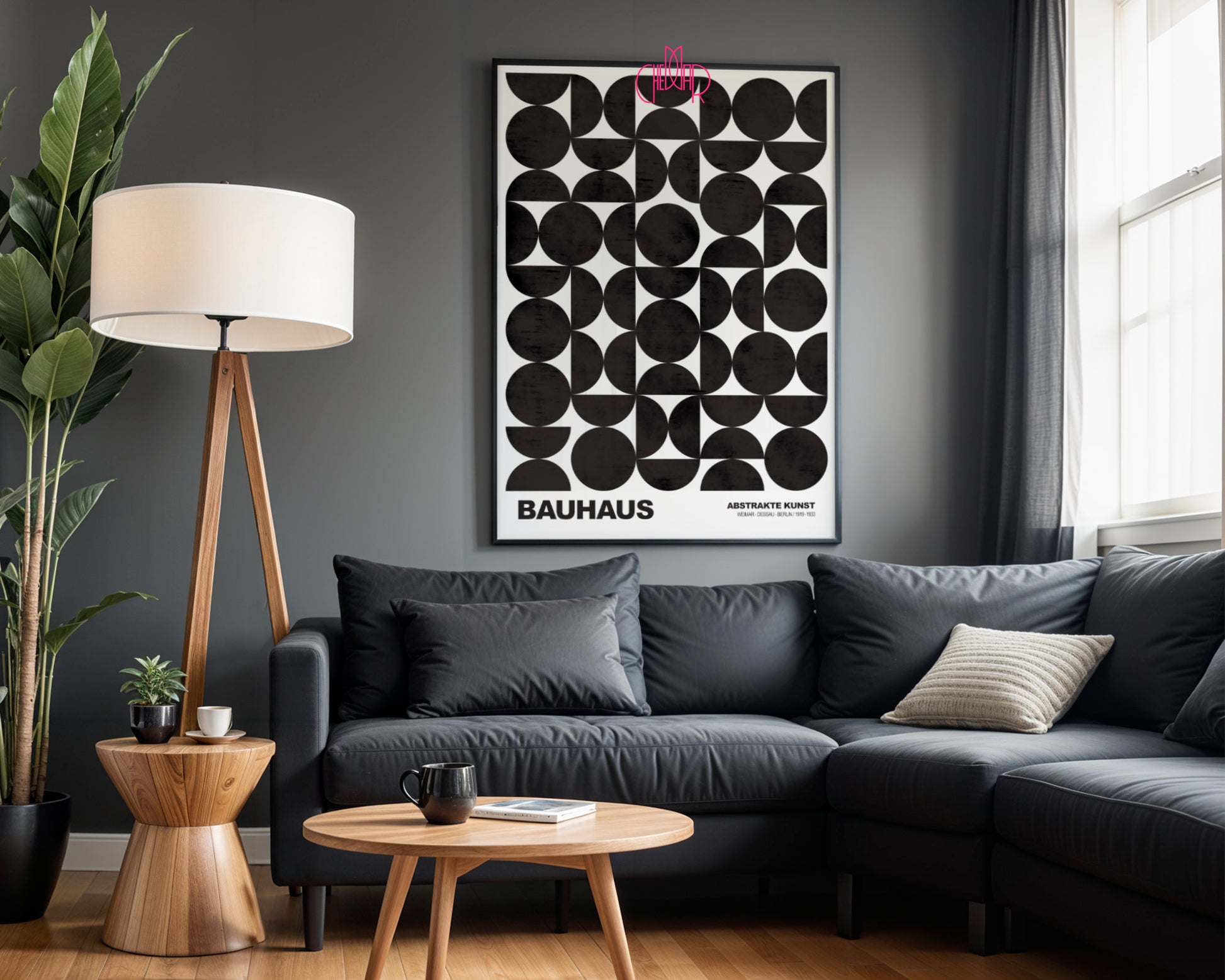 Strukturalna Cisza: Arch Linear – Bauhaus, Abstract Monochrome Design