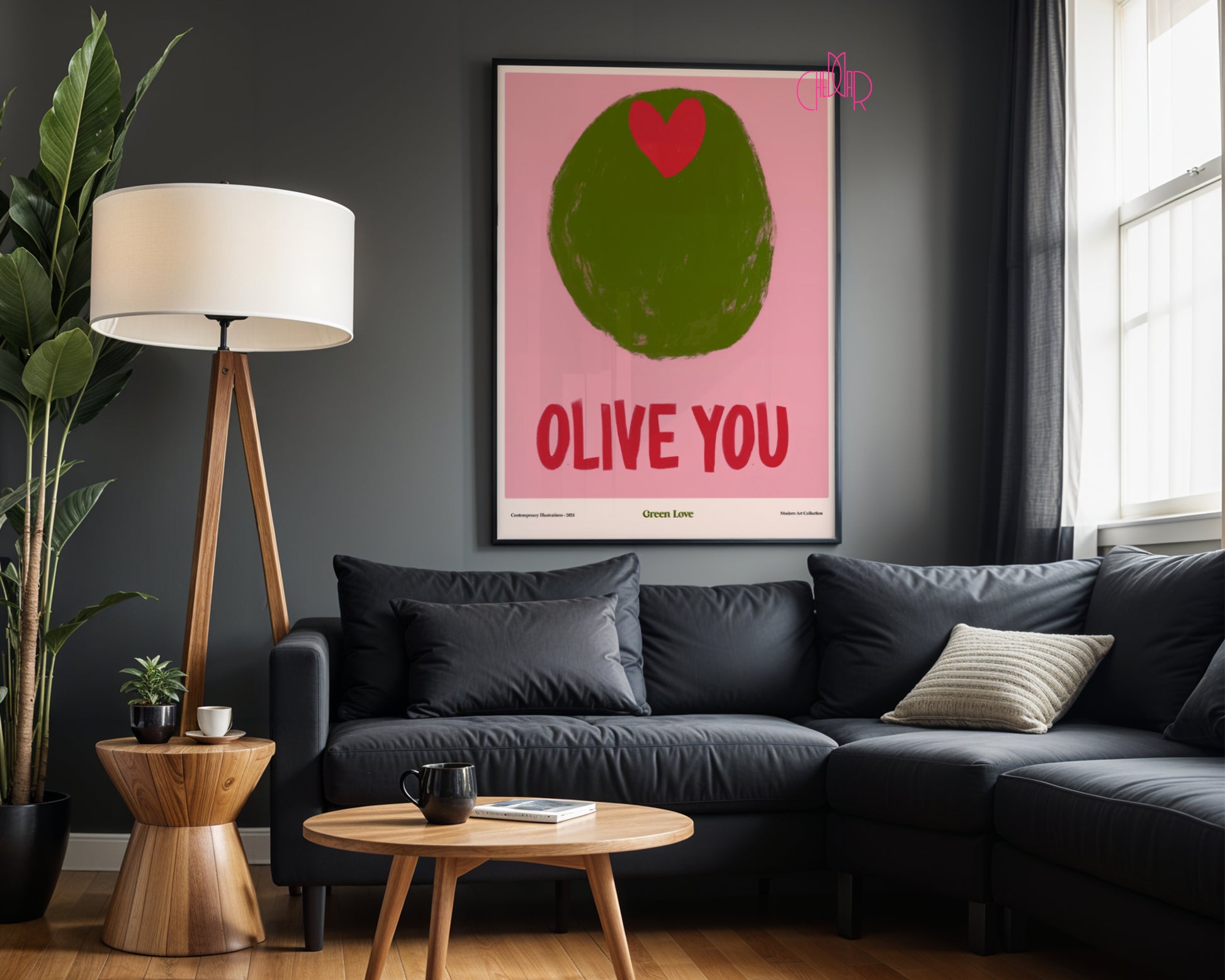 "Olive You" Poster – A Sweet Confession in the Modern Art Style!