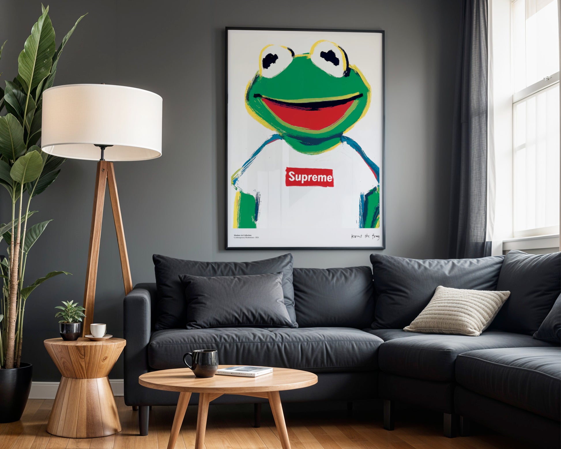 Kermit the Frog poster, Supreme Streetwear, modernism, contemporary art