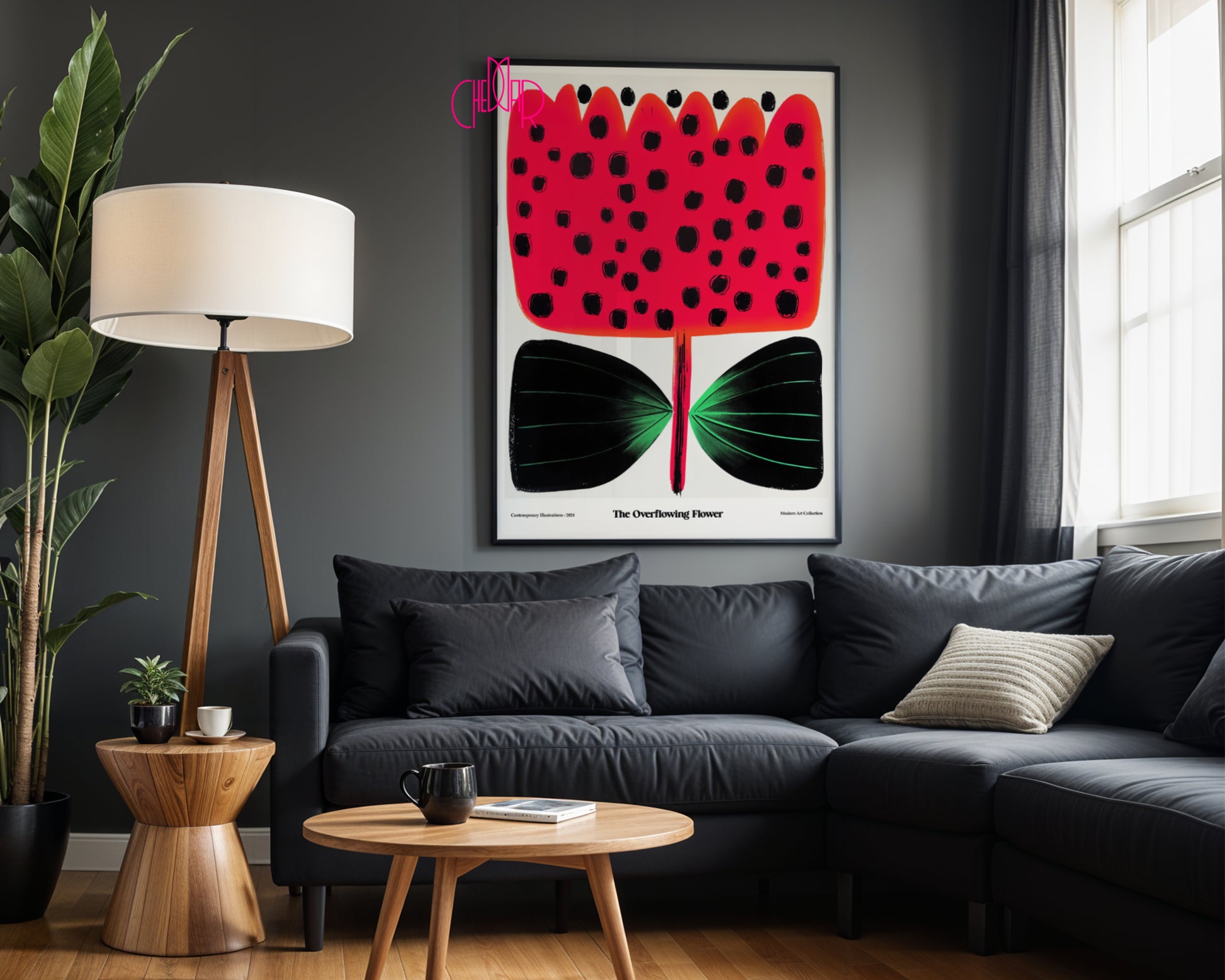 "Overlowing Flower" poster, a blooming flower