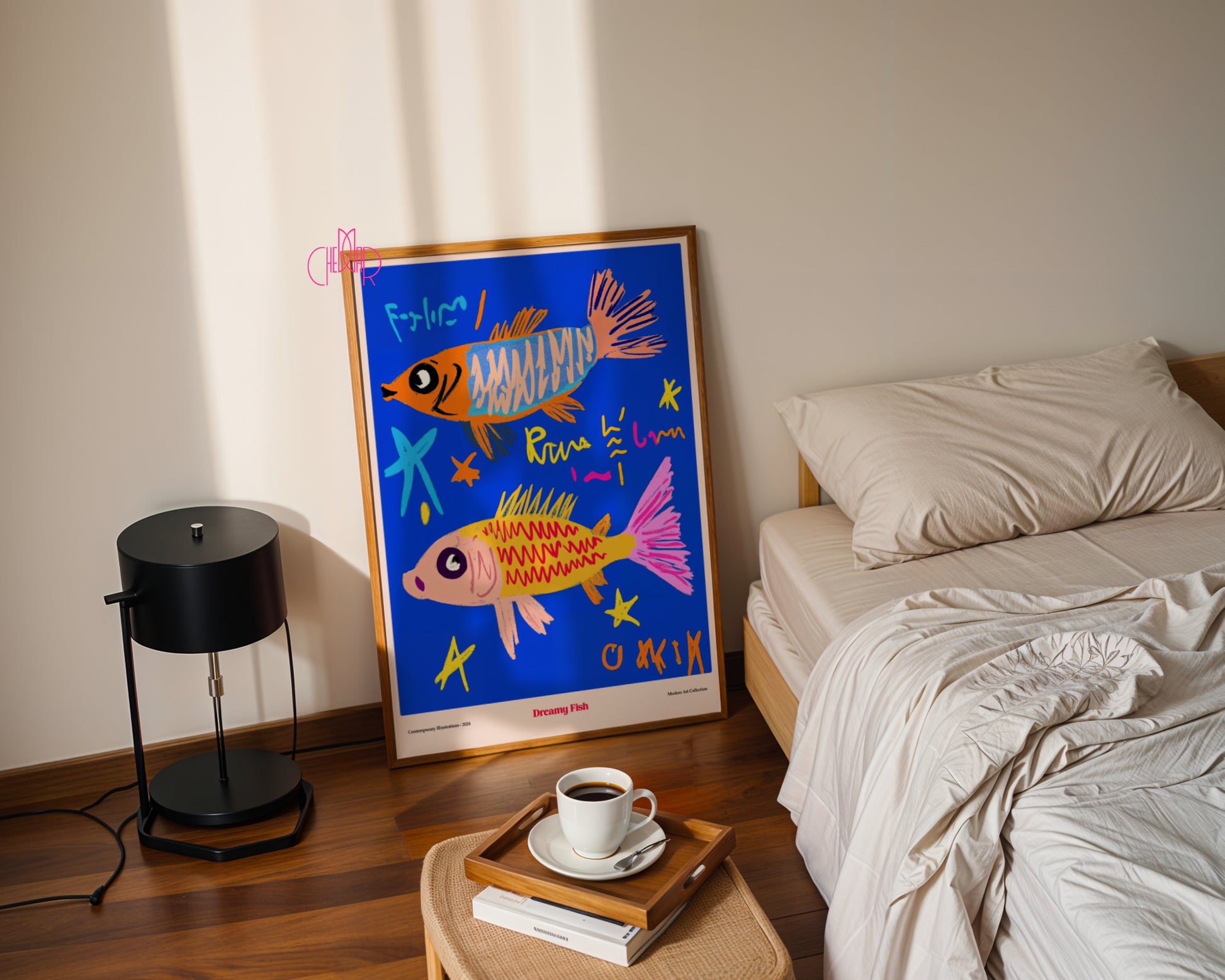 Dreamy Fish poster, marine art, contemporary art, modernism