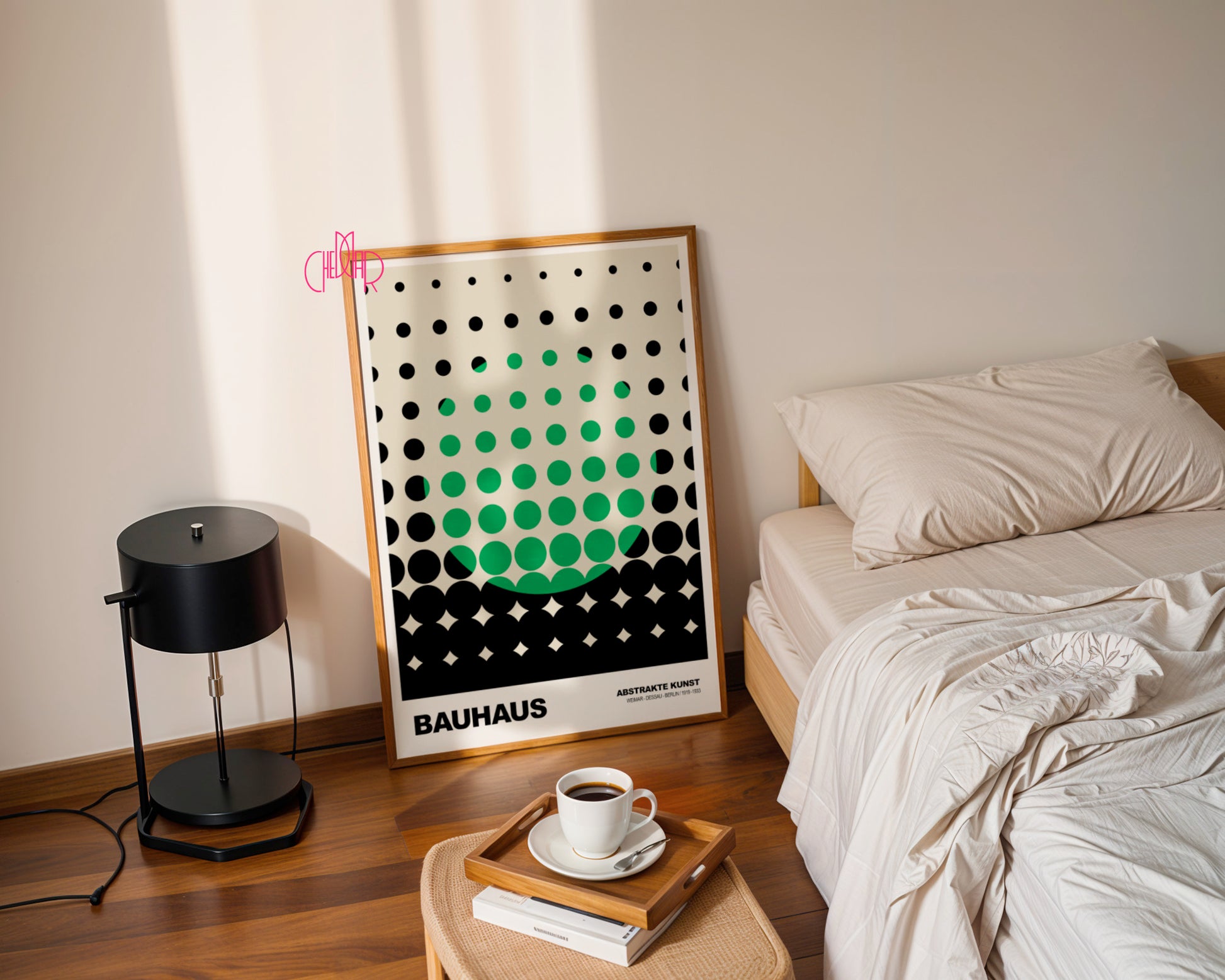Wibracja Formy: Emerald Eclipse – Bauhaus, Abstract Dot Matrix