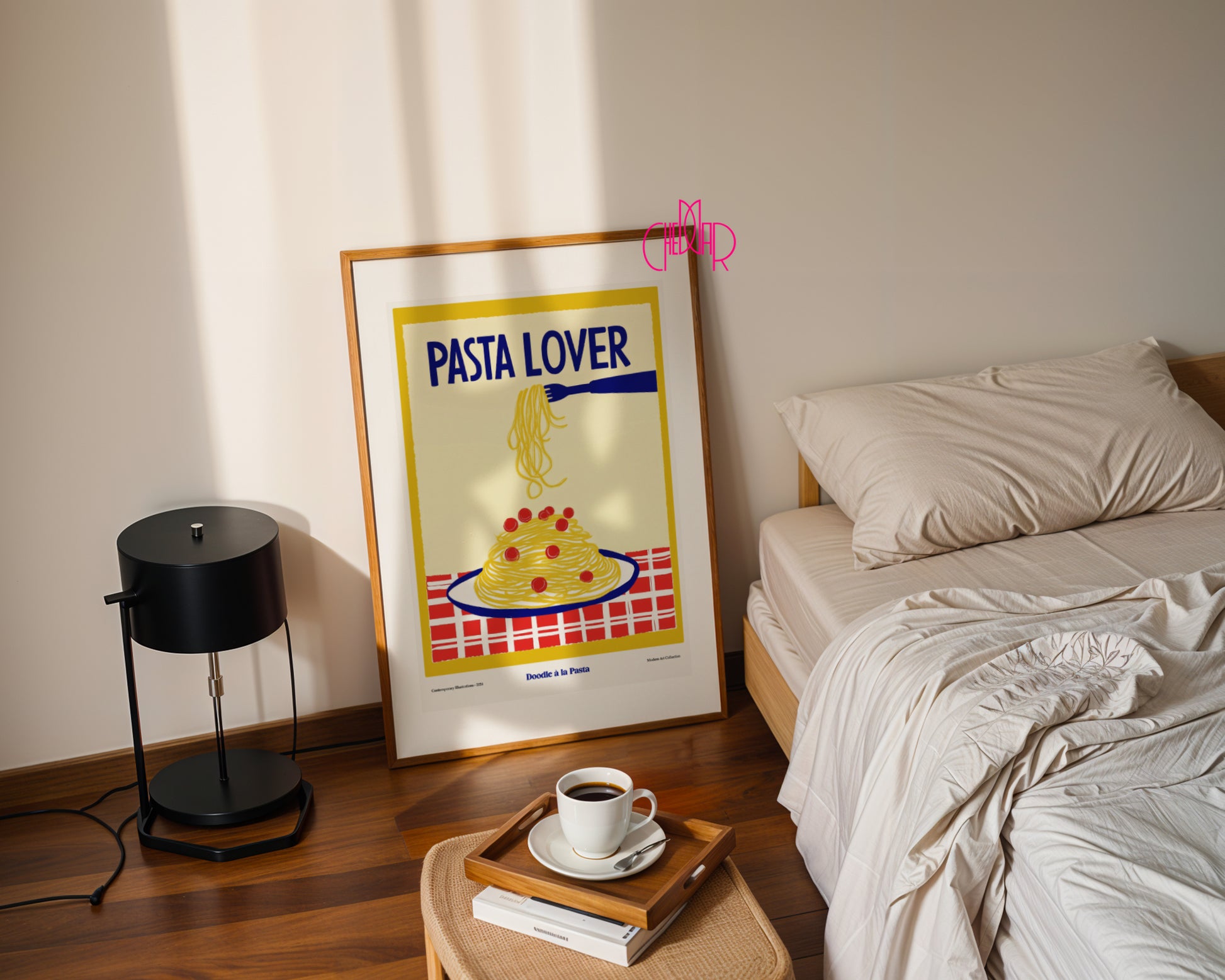 Pasta Lover modernist poster, Contemporary Art Gallery