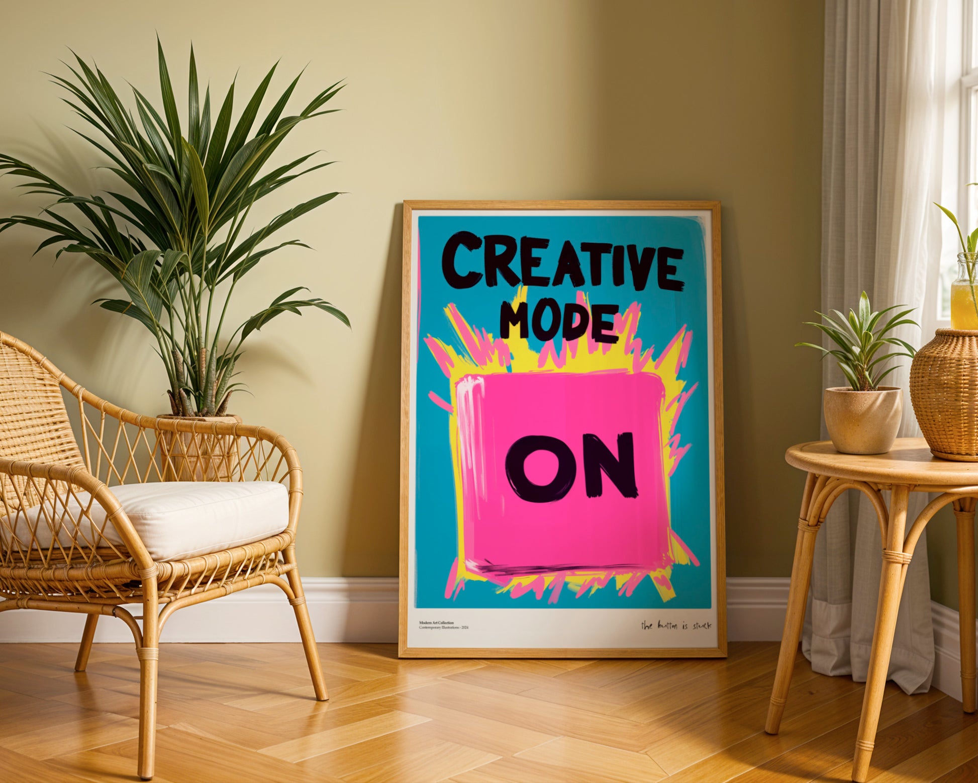 Creative Mode ON poster – your button for endless inspiration!
