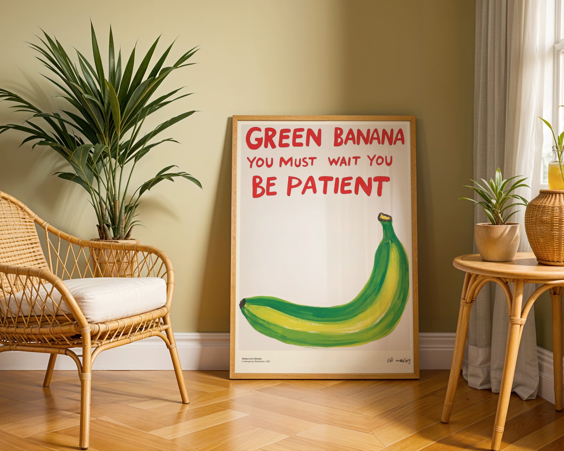 Green Banana Poster – A Stylish Lesson in Patience in Your Home!