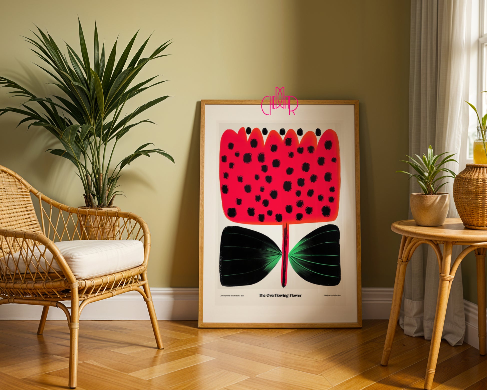 "Overlowing Flower" poster, a blooming flower