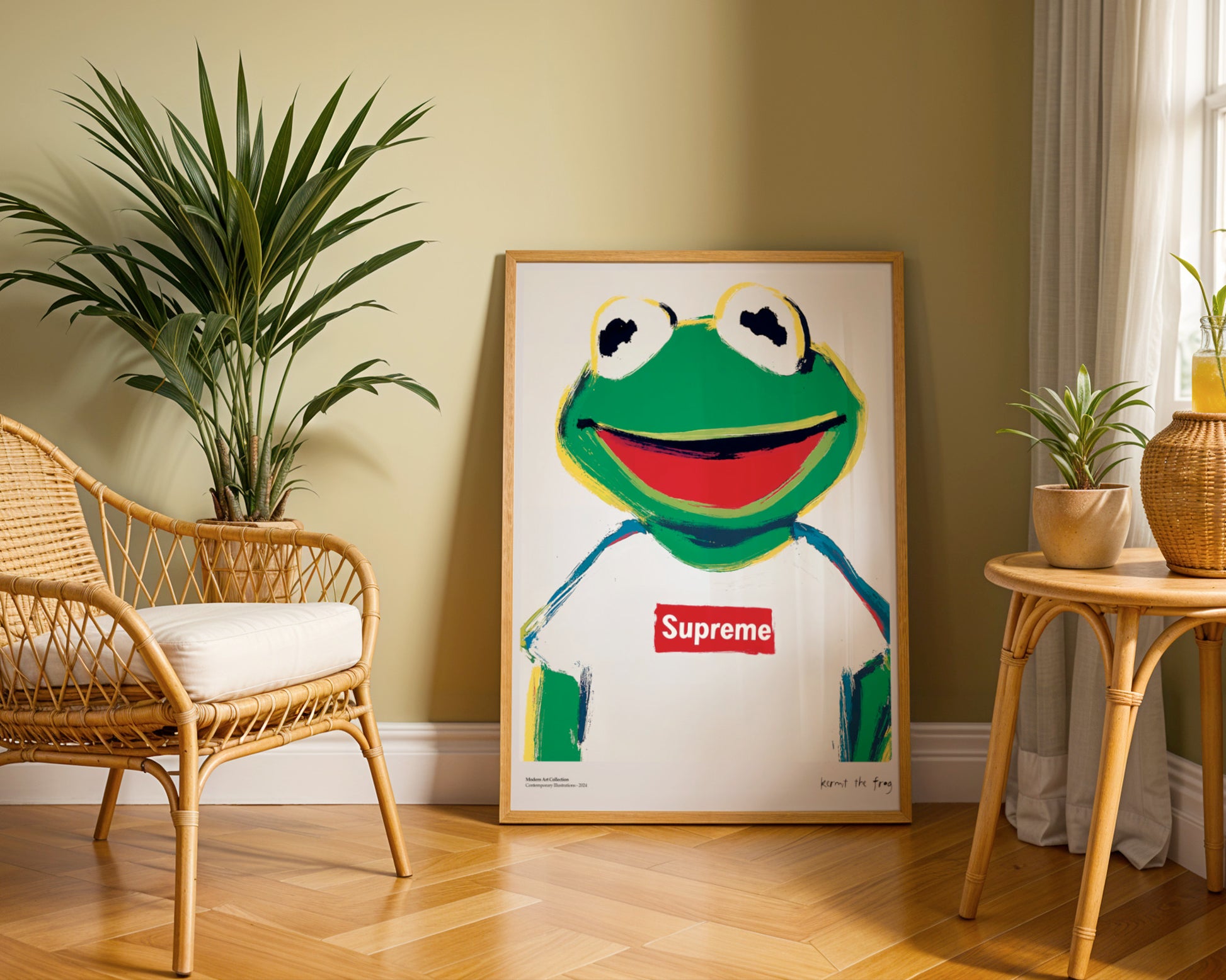 Kermit the Frog poster, Supreme Streetwear, modernism, contemporary art