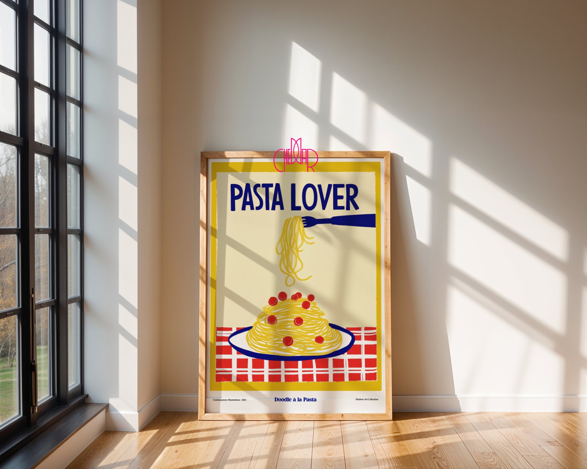 Pasta Lover modernist poster, Contemporary Art Gallery