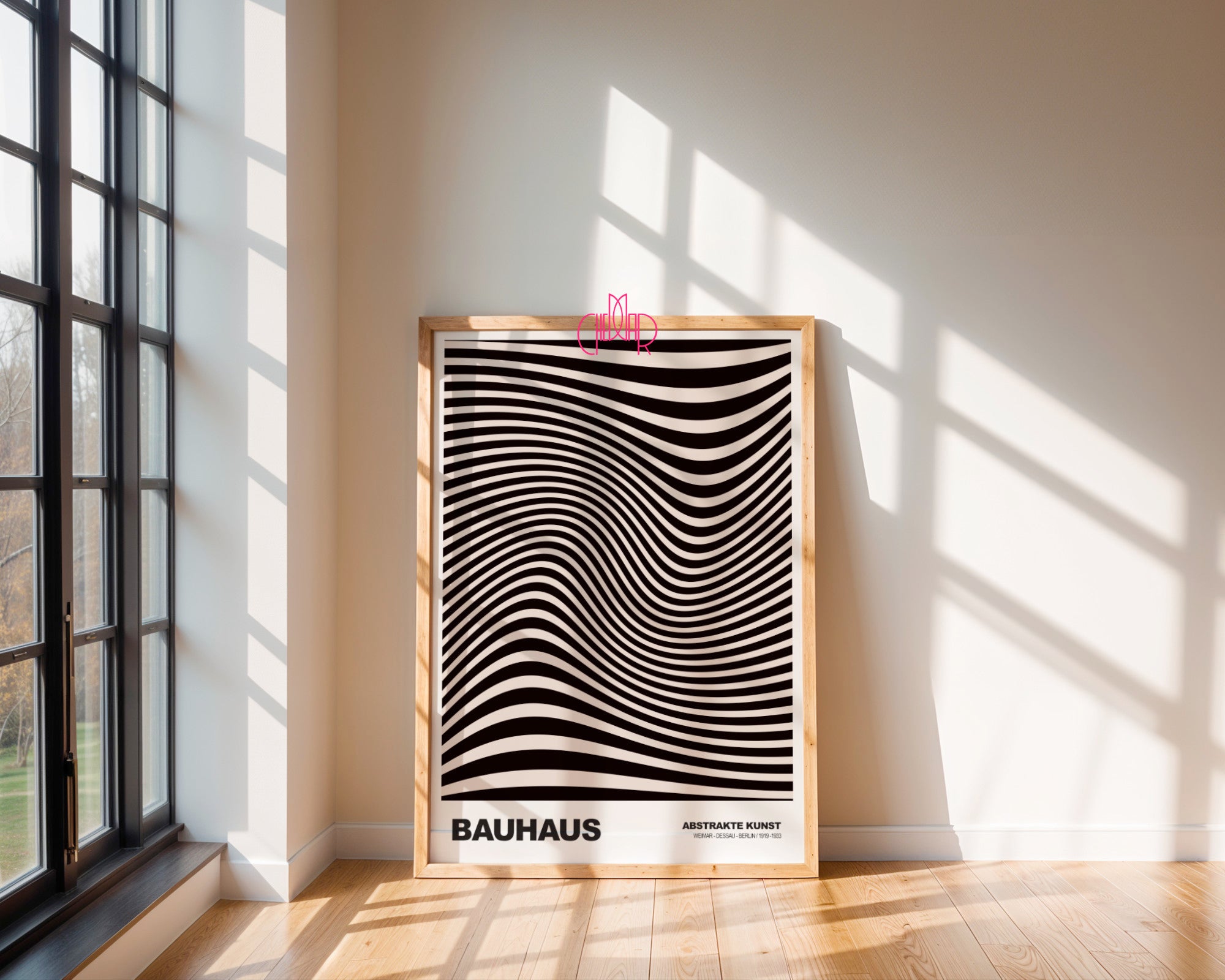 Neonowa Harmonia: Concentric Vibrance – Bauhaus, Abstract Striped
