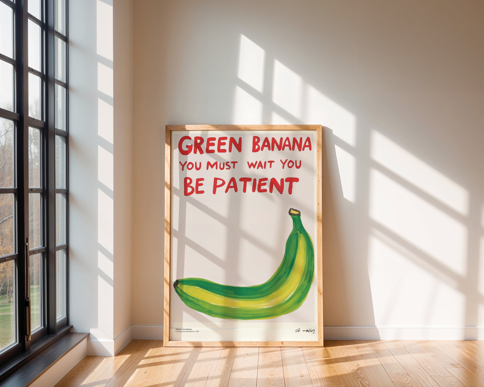 Green Banana Poster – A Stylish Lesson in Patience in Your Home!