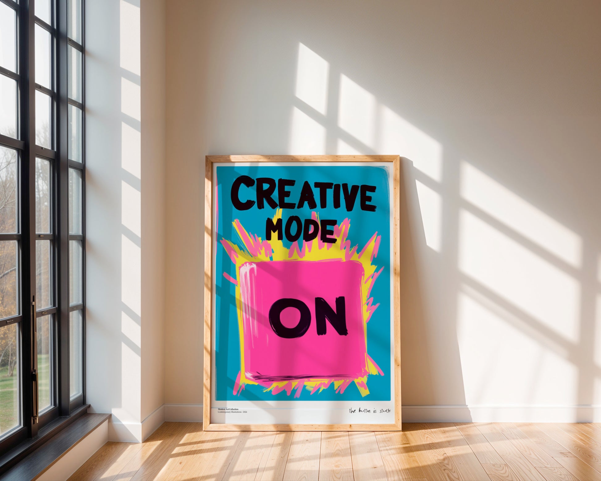 Creative Mode ON poster – your button for endless inspiration!