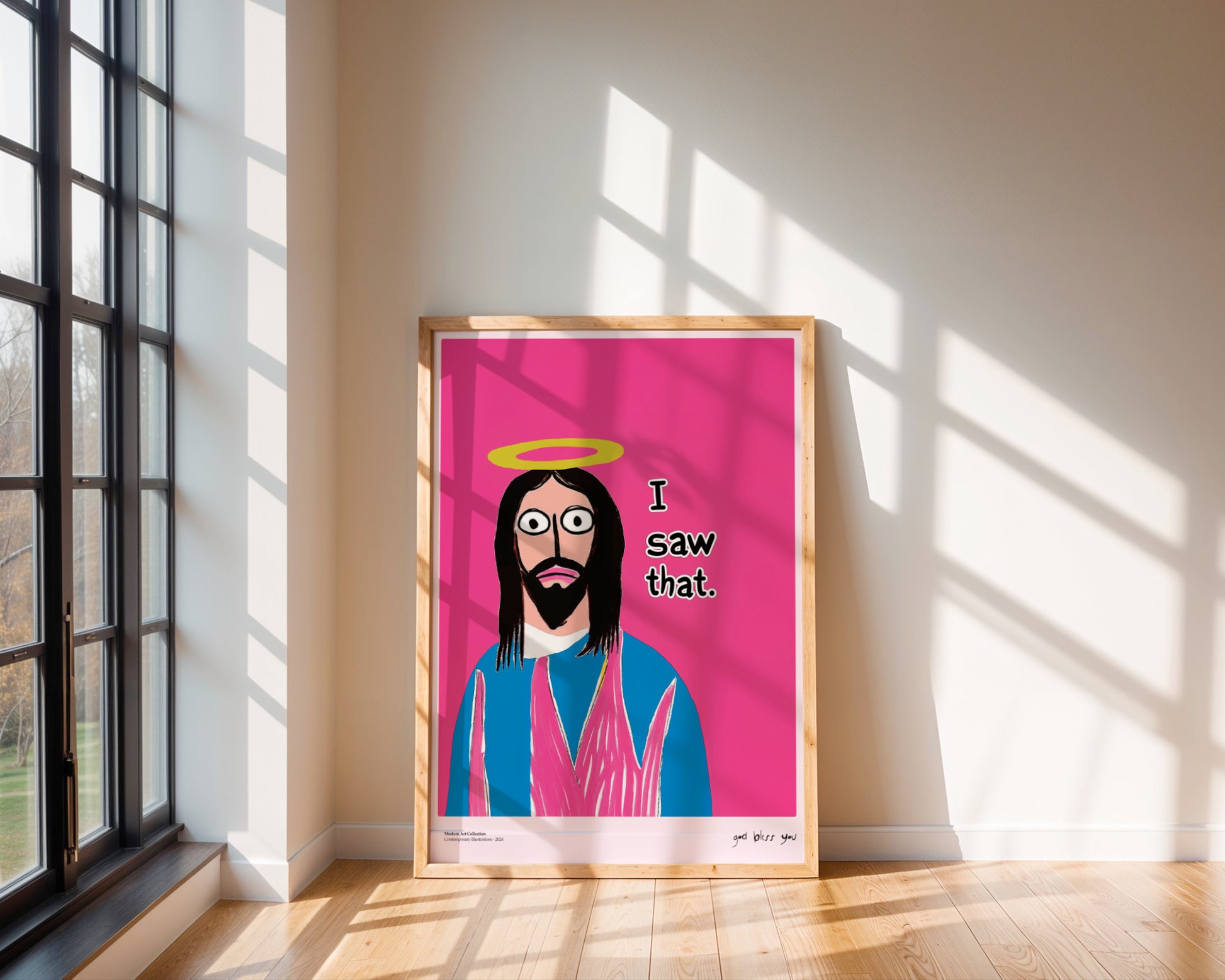 I Saw That poster, Jesus Art, modernism, contemporary art