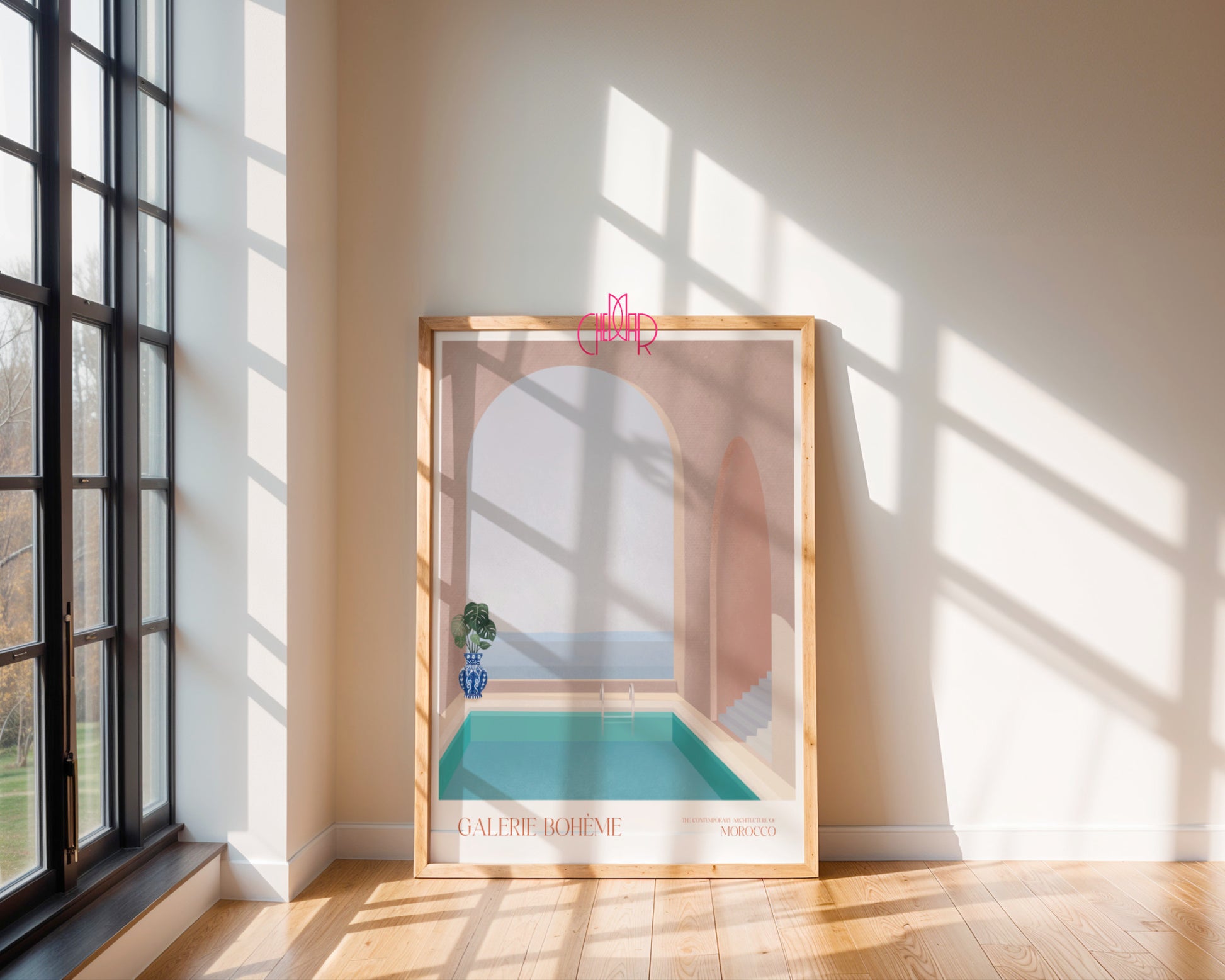 Plakat Blue Riad Pool, Galerie Bohème, Contemporary Art, Maroko