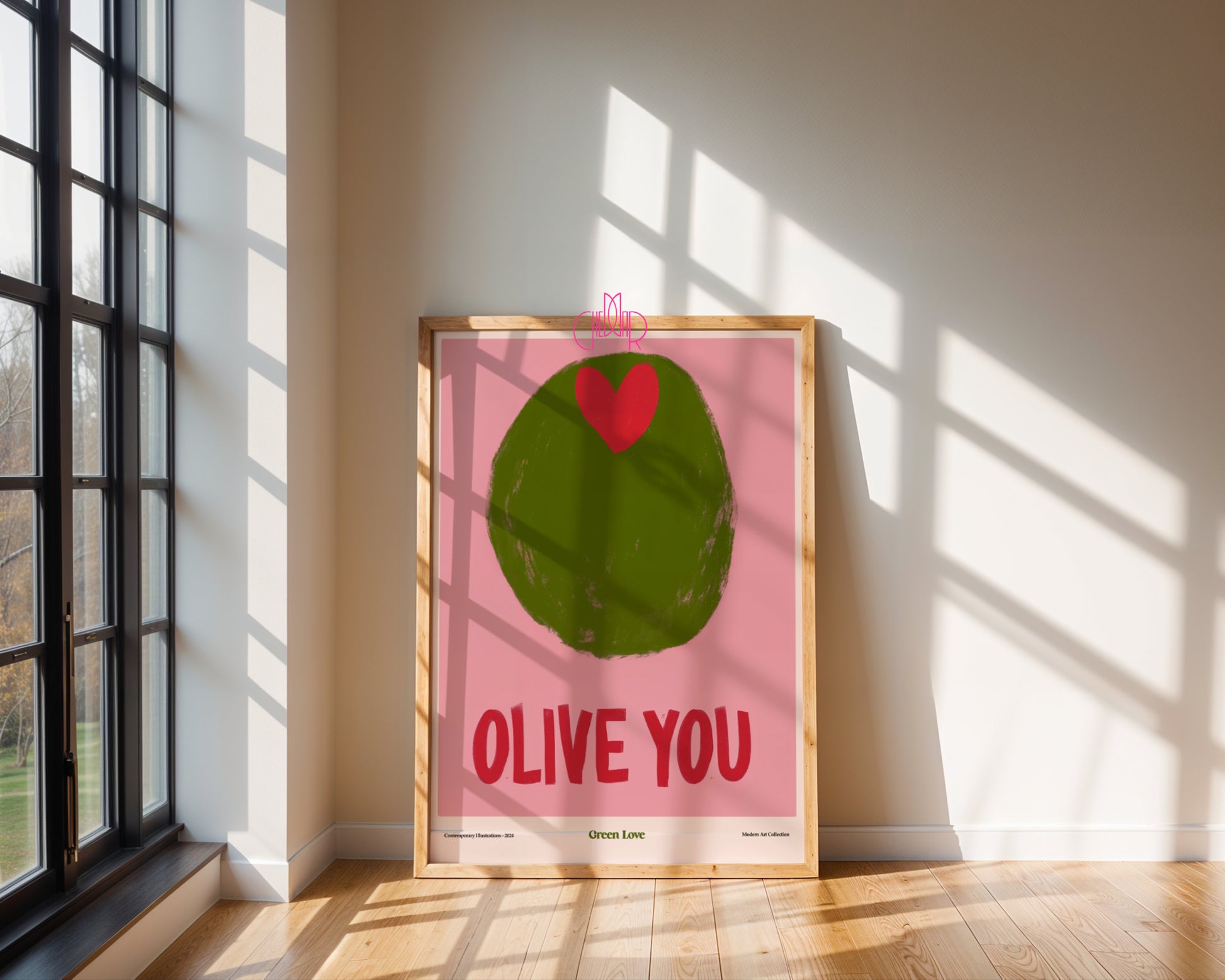 "Olive You" Poster – A Sweet Confession in the Modern Art Style!