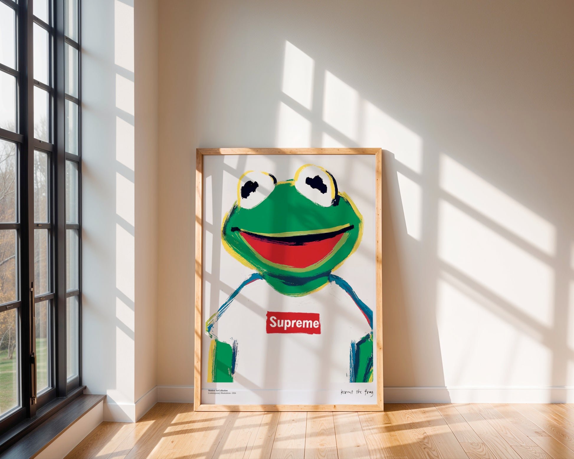 Kermit the Frog poster, Supreme Streetwear, modernism, contemporary art
