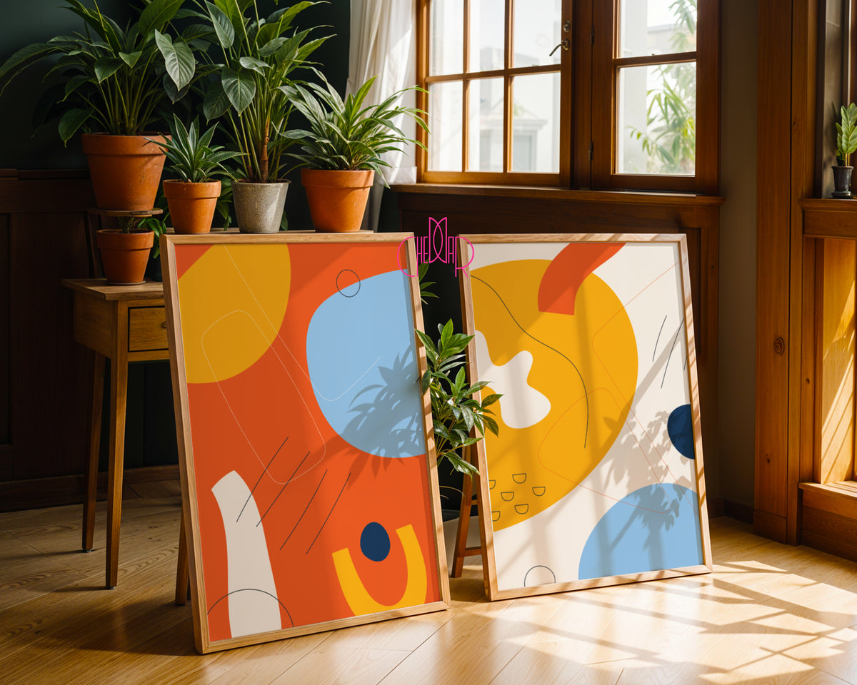 Abstract Playful Color Block – Set of 2