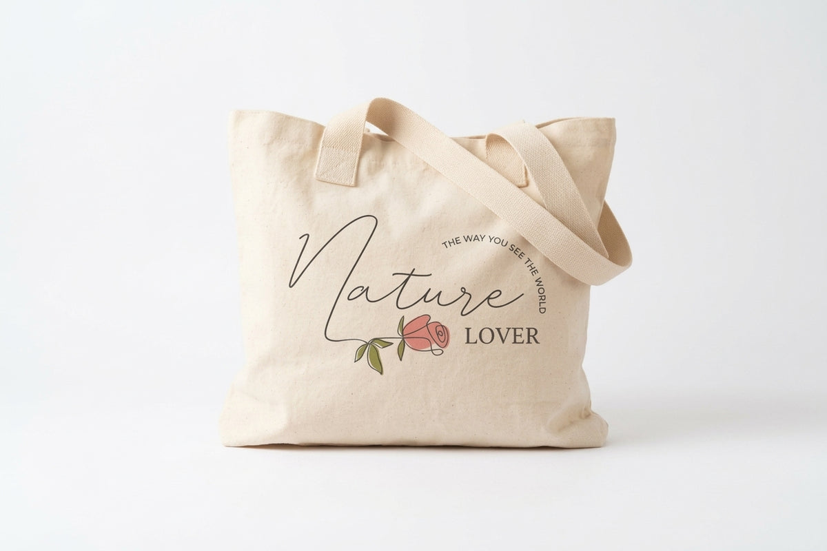 Cotton Shopper Tote Bag – Nature Lover, Spacious & Comfortable
