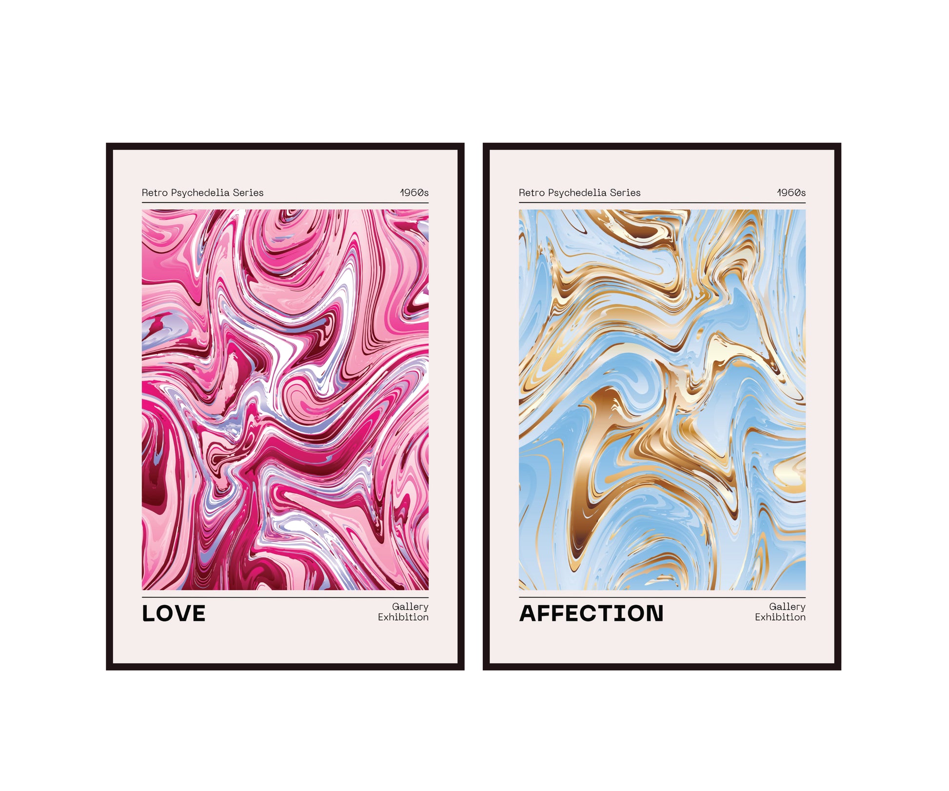 Love and Sympathy poster set, abstract, contemporary art