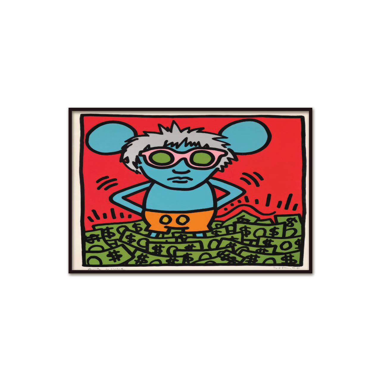 Keith Haring-Andy Mouse poster, pop art, contemporary art